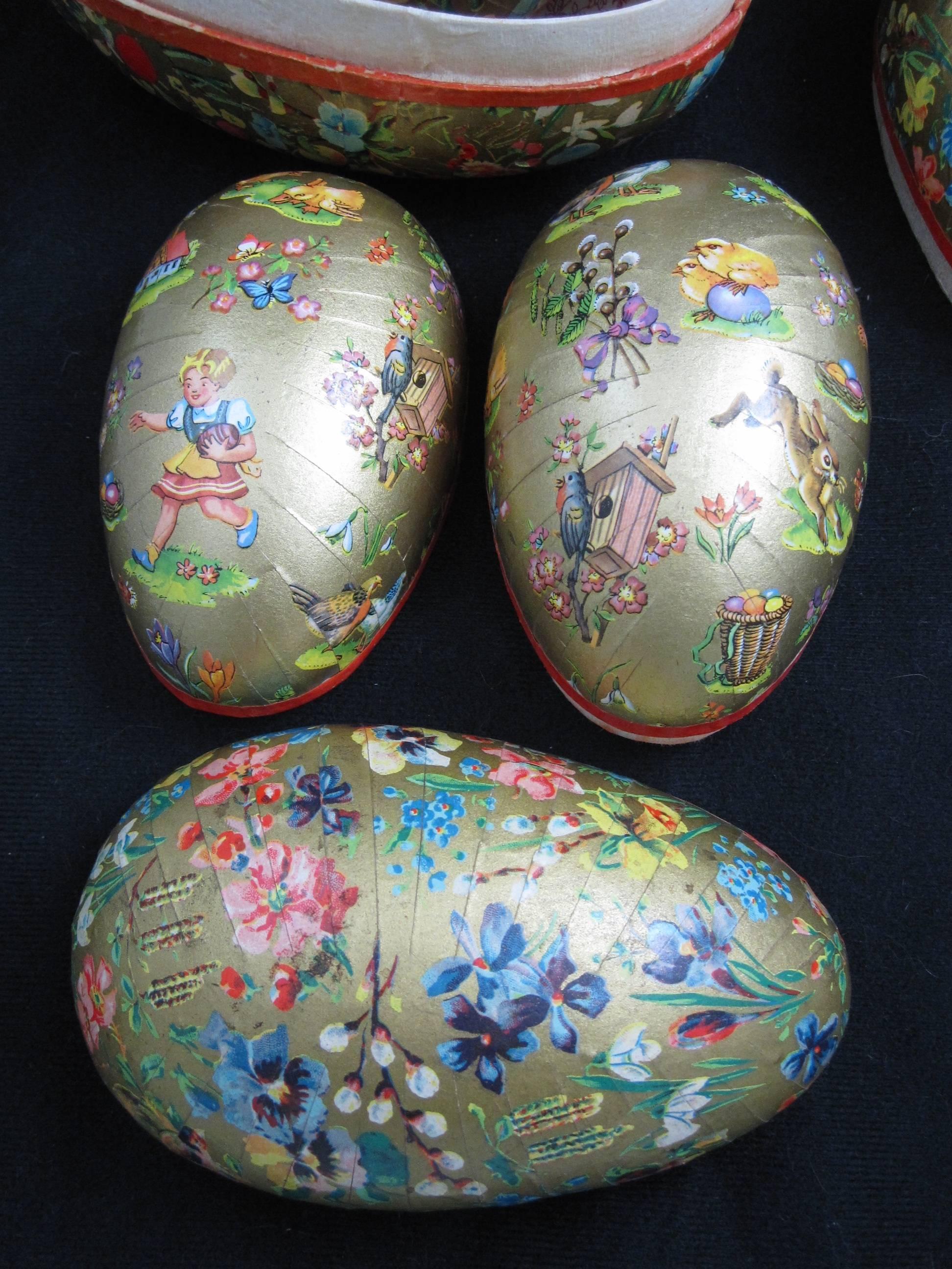 papier mache easter egg shaped boxes