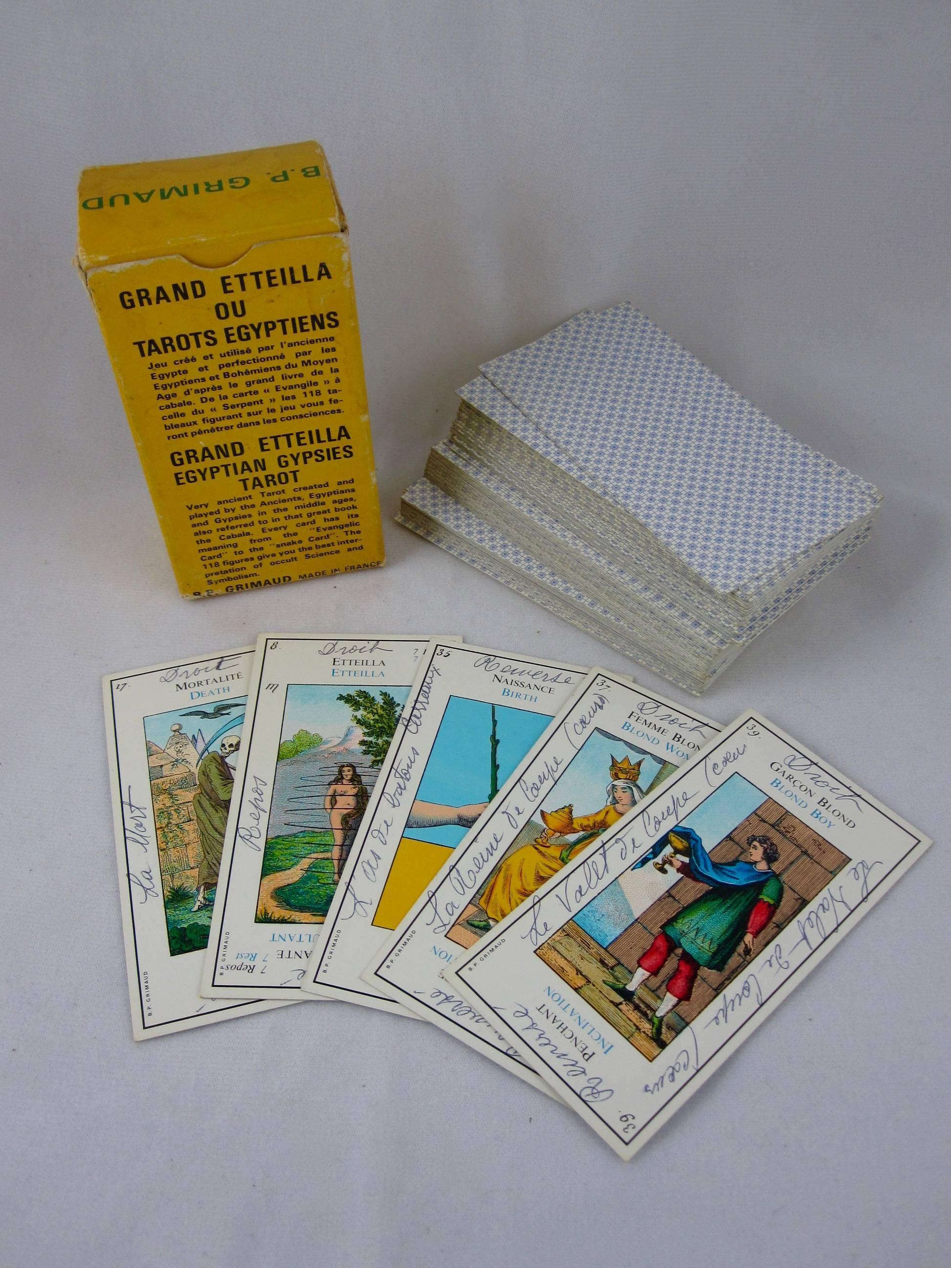 Polychromé Vieux Jeu de Tarot Français:: le Grand Etteilla:: B.P.Grimaud