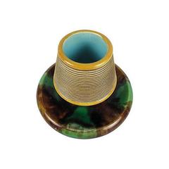 William Brownfield English Majolica Match Holder and Striker, circa 1880