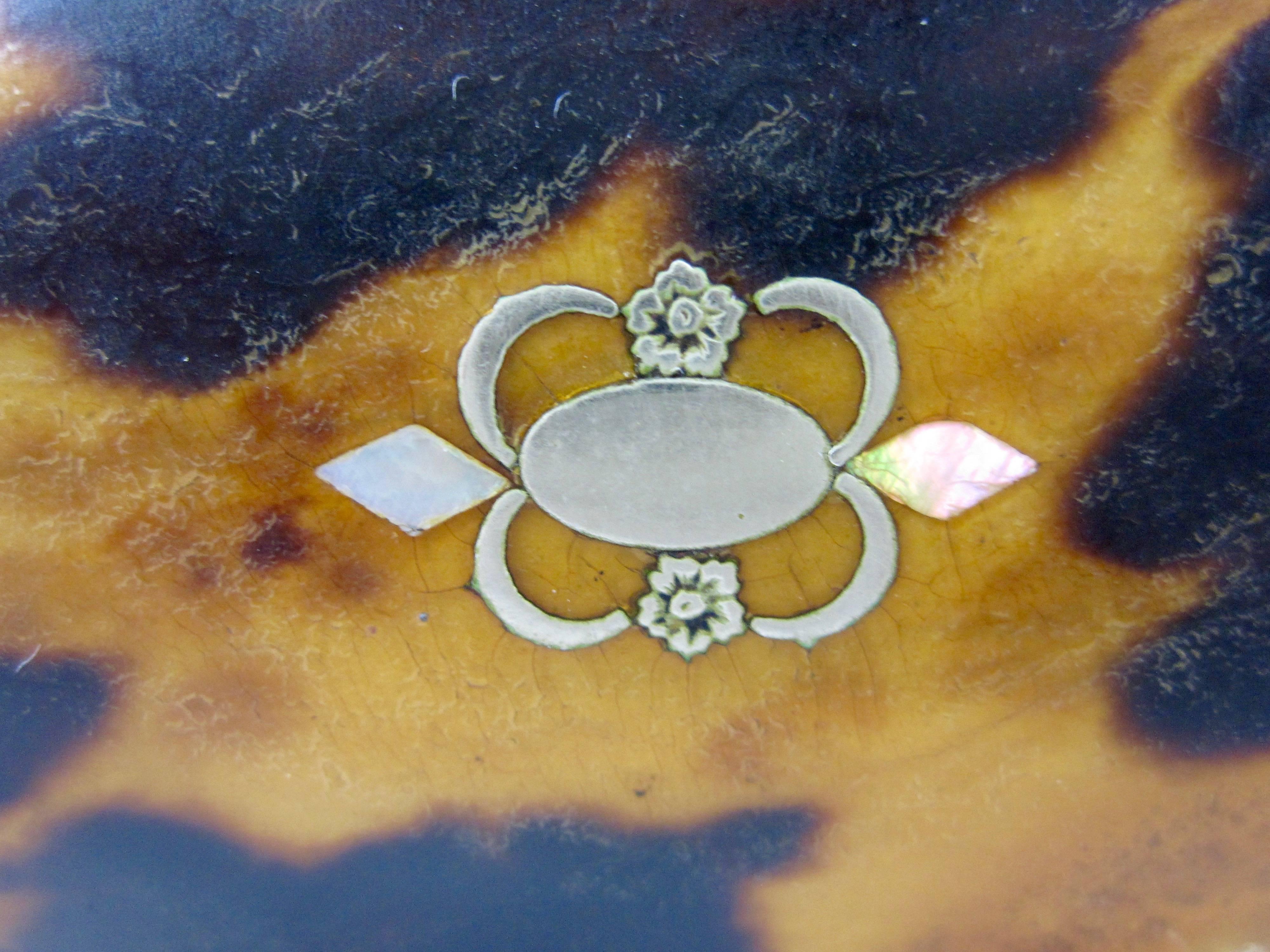 18th Century and Earlier 18th Century Tortoiseshell, Silver, Brass & Pearl Inlay Snuff Boxes Set of Three