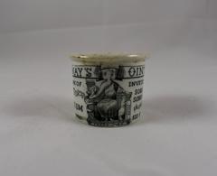 Staffordshire Transferware Pot, Holloway's Cure for Gout & Sore Breasts