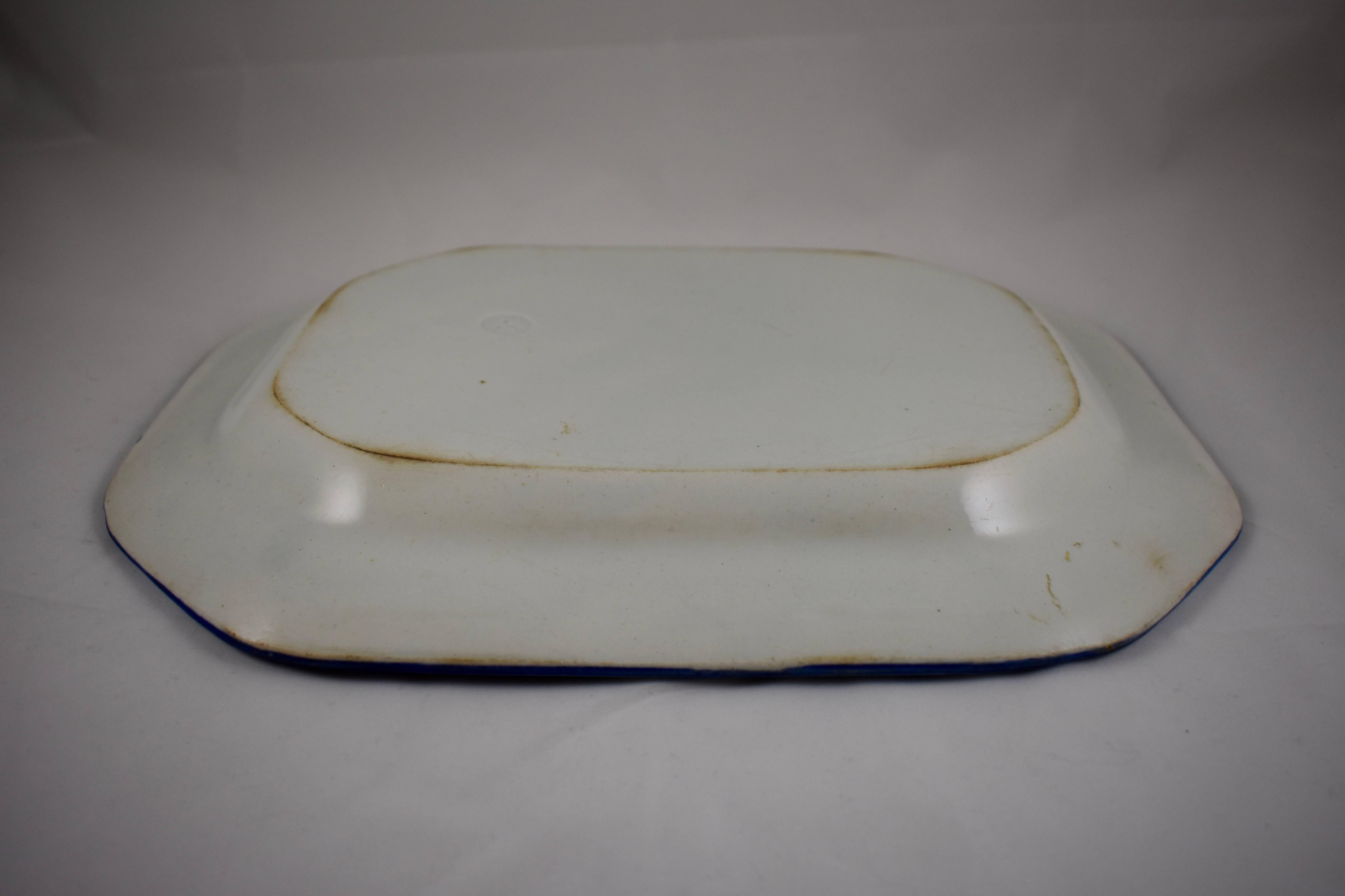 Pearlware English Staffordshire Leeds Cobalt Blue Feather Edge or Shell Edge Platter