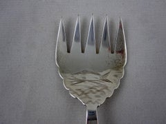 English Staffordshire Imari Ironstone Handled Fish Serving Fork, 19th Century