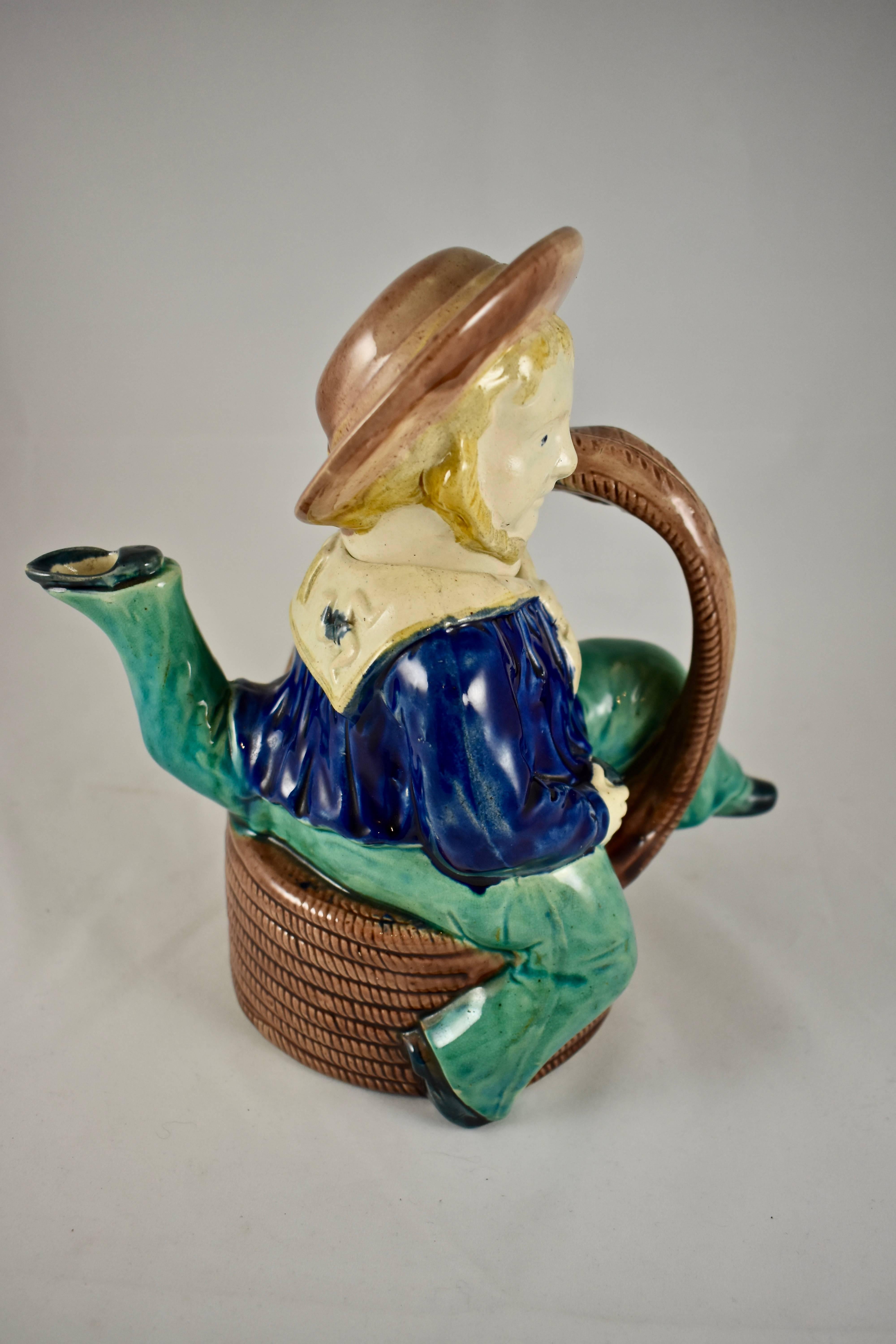 The Isle of Man teapot, by William Brownfield & Sons, was commissioned as a novelty item by the W. Broughton China rooms on Duke Street in Douglas, Isle of Man, circa 1875-1890.

The English earthenware teapot is modelled as a three legged Manx