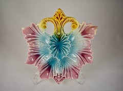French Majolica Shield Form Oyster Plate, the Russian Imperial Eagle Shield