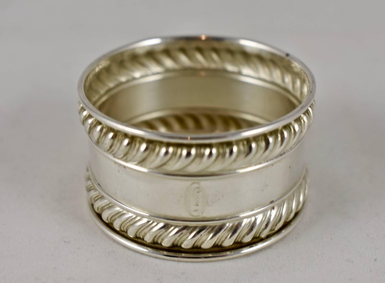 Gorham Estate Sterling Silver Gadroon Edged Napkin Rings, Set of Six at