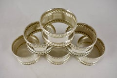 Gorham Estate Sterling Silver Gadroon Edged Napkin Rings, Set of Six