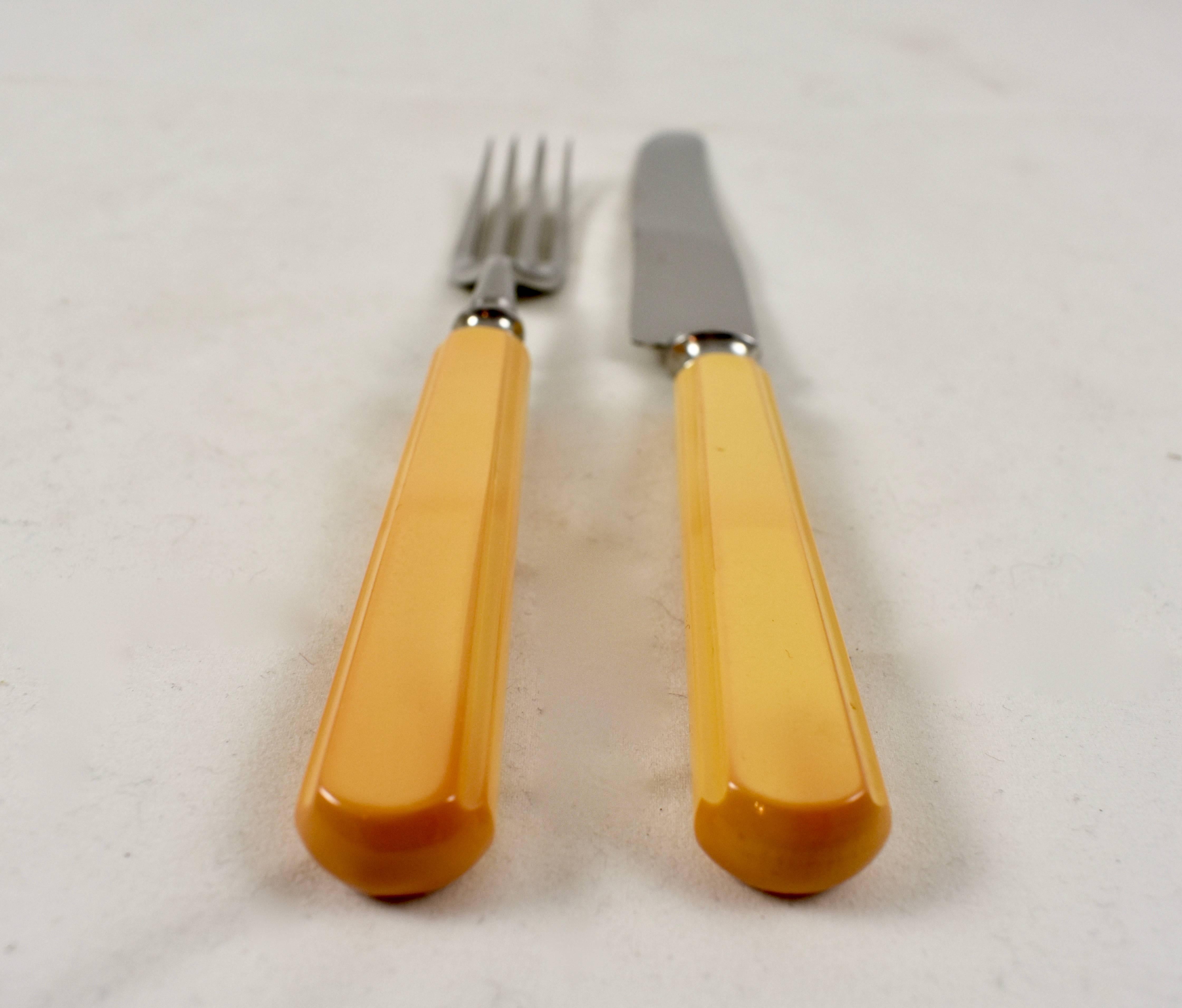 Mid-20th Century 1930s Boker Bakelite Art Deco Flatware Boxed Set, Service for Six