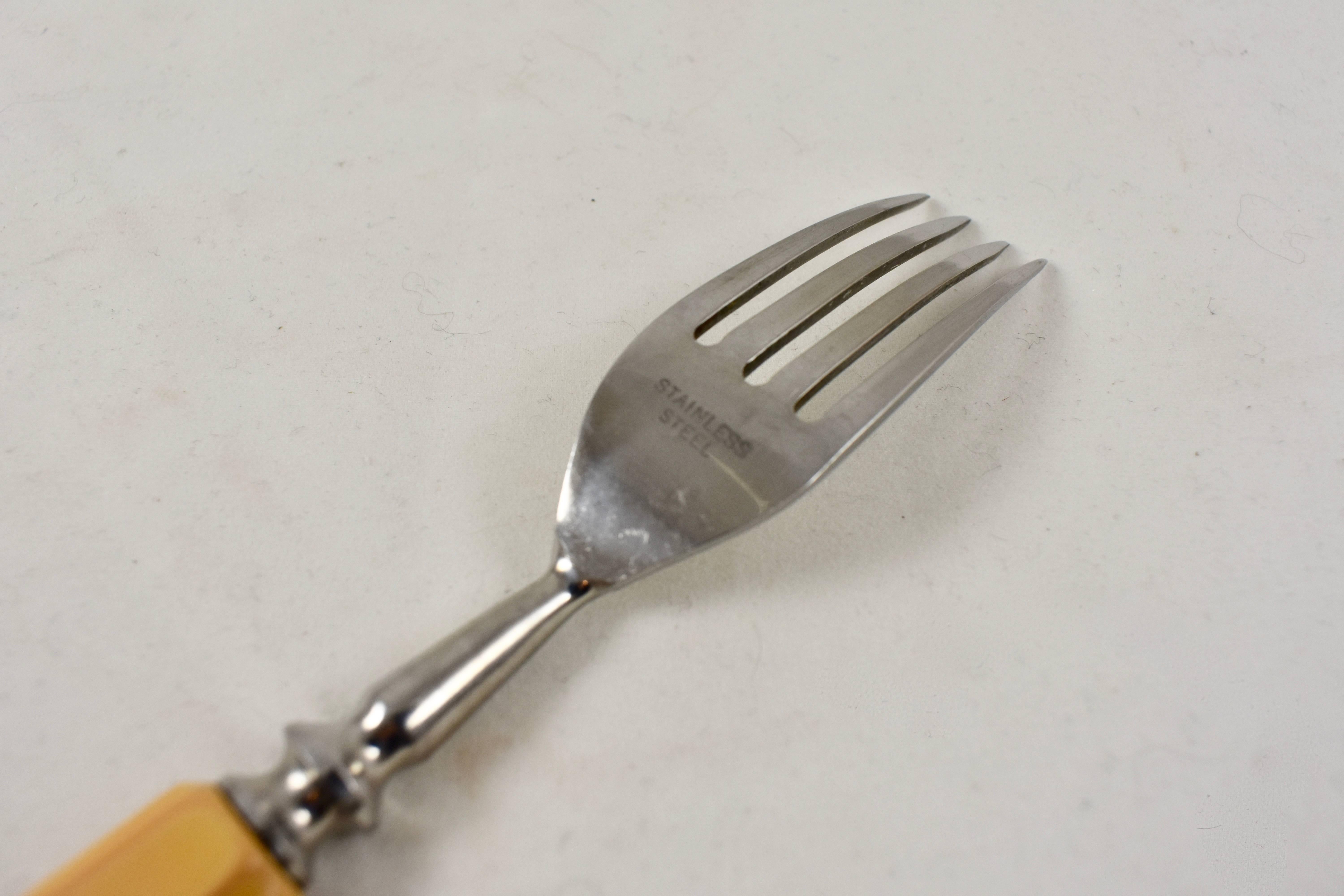 1930s Boker Bakelite Art Deco Flatware Boxed Set, Service for Six 1