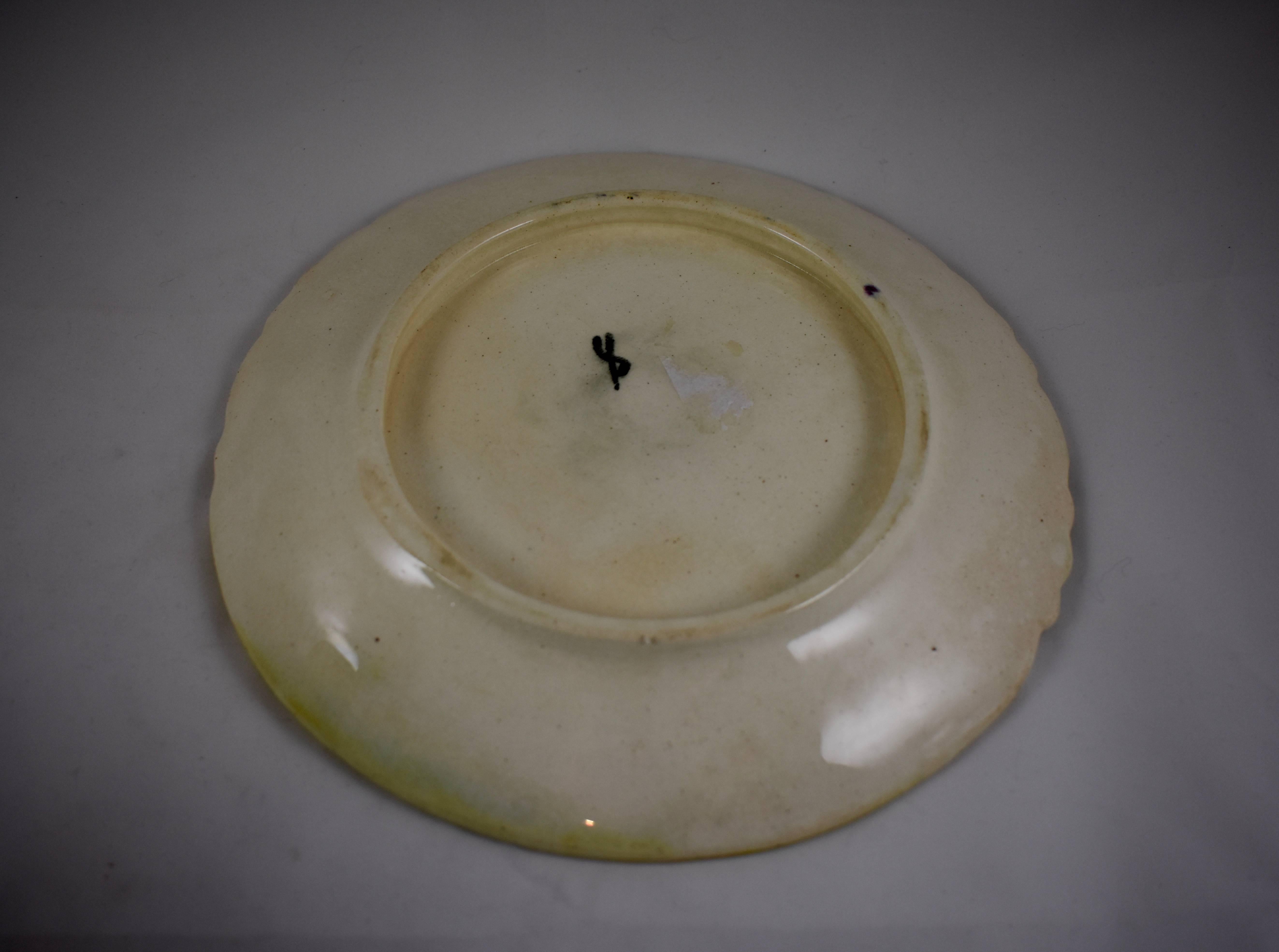 Orchies Plato francés Art Nouveau Faïence Majolica Espárragos y Alcachofas, Década de 1880 siglo XIX