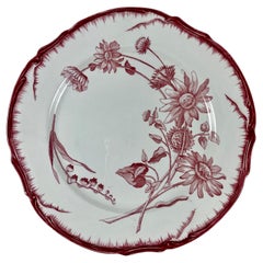 Piatto da portata Creil et Montereau Ironstone Terre De Fer Red 'Tournesol' Sunflower