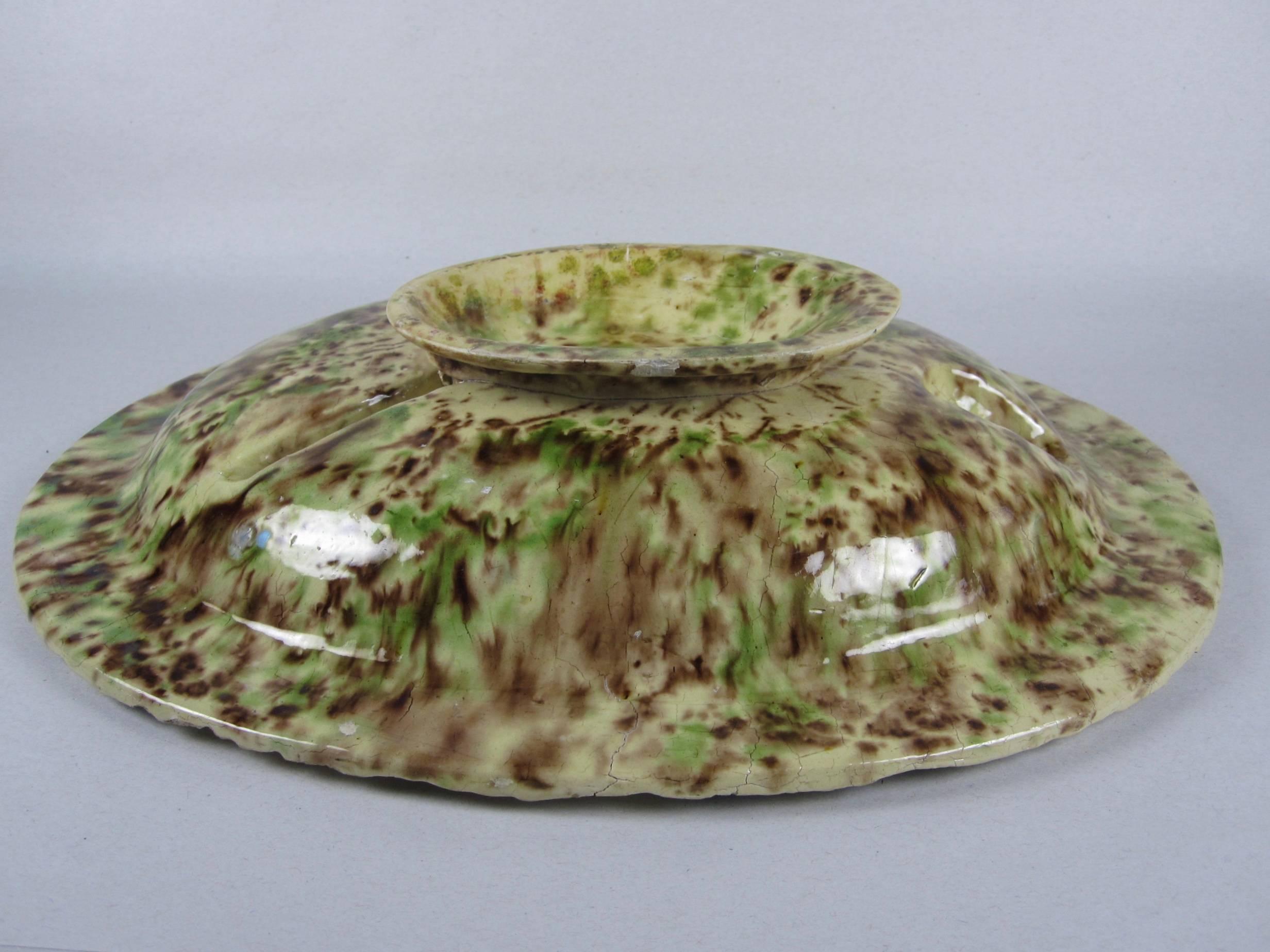 Palissy School of Paris Earthenware Amphibian & Crustacea Footed Bowl circa 1870 2