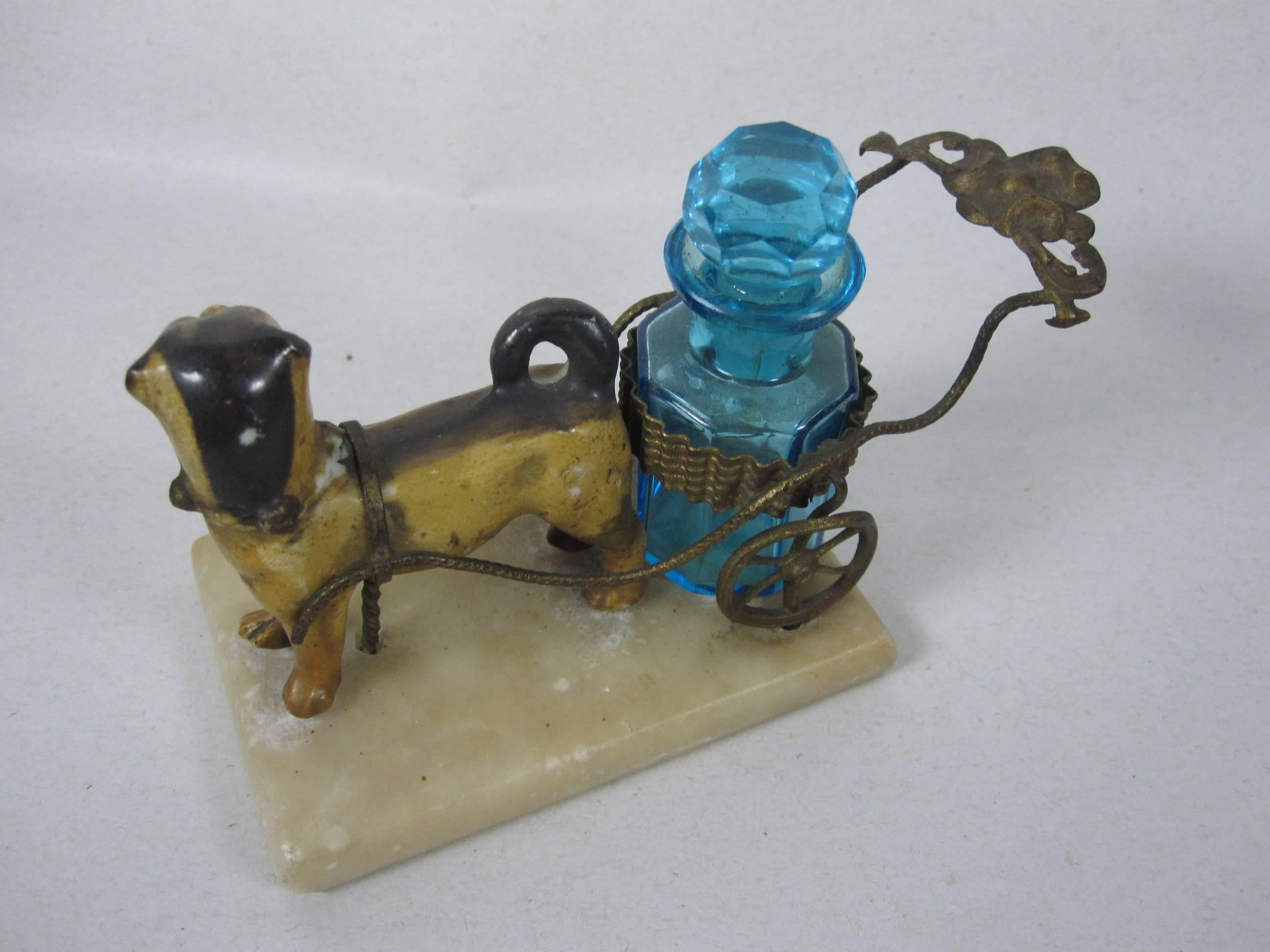 Grand Tour Pug Dog and Ormolu Cart Scent Stand In Good Condition In Philadelphia, PA