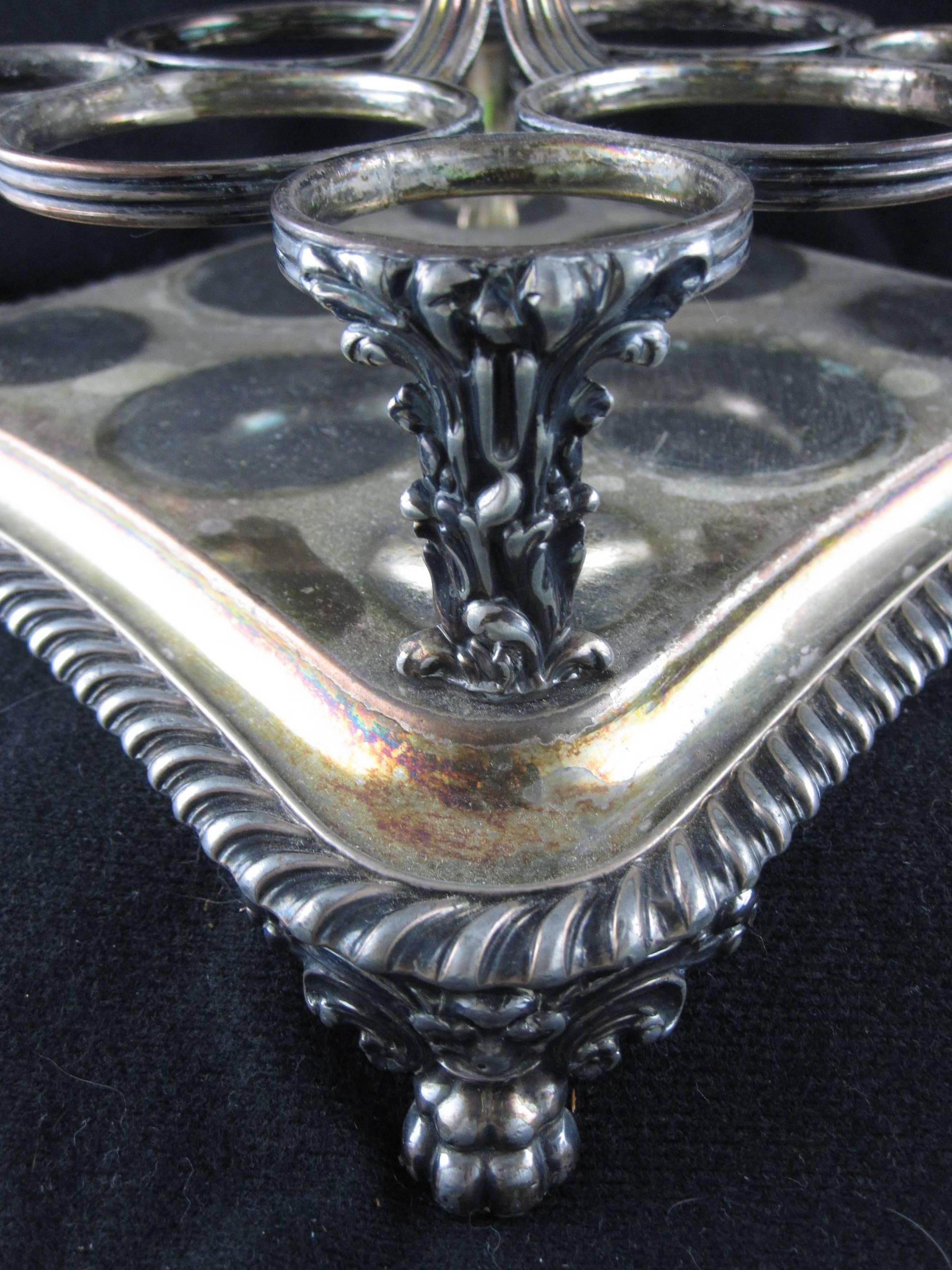 19th Century English Silver Plate and Cut-Glass Cruet Castor Service, 17 pieces 2