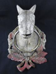 Antique Painted Cast Iron Barn Door Horse Hitch