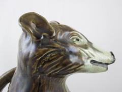 French Majolica Absinthe Pitcher, a Rat, circa 1900