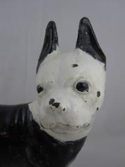 John Hubley Cast Iron Black and White Enameled French Bulldog Doorstop