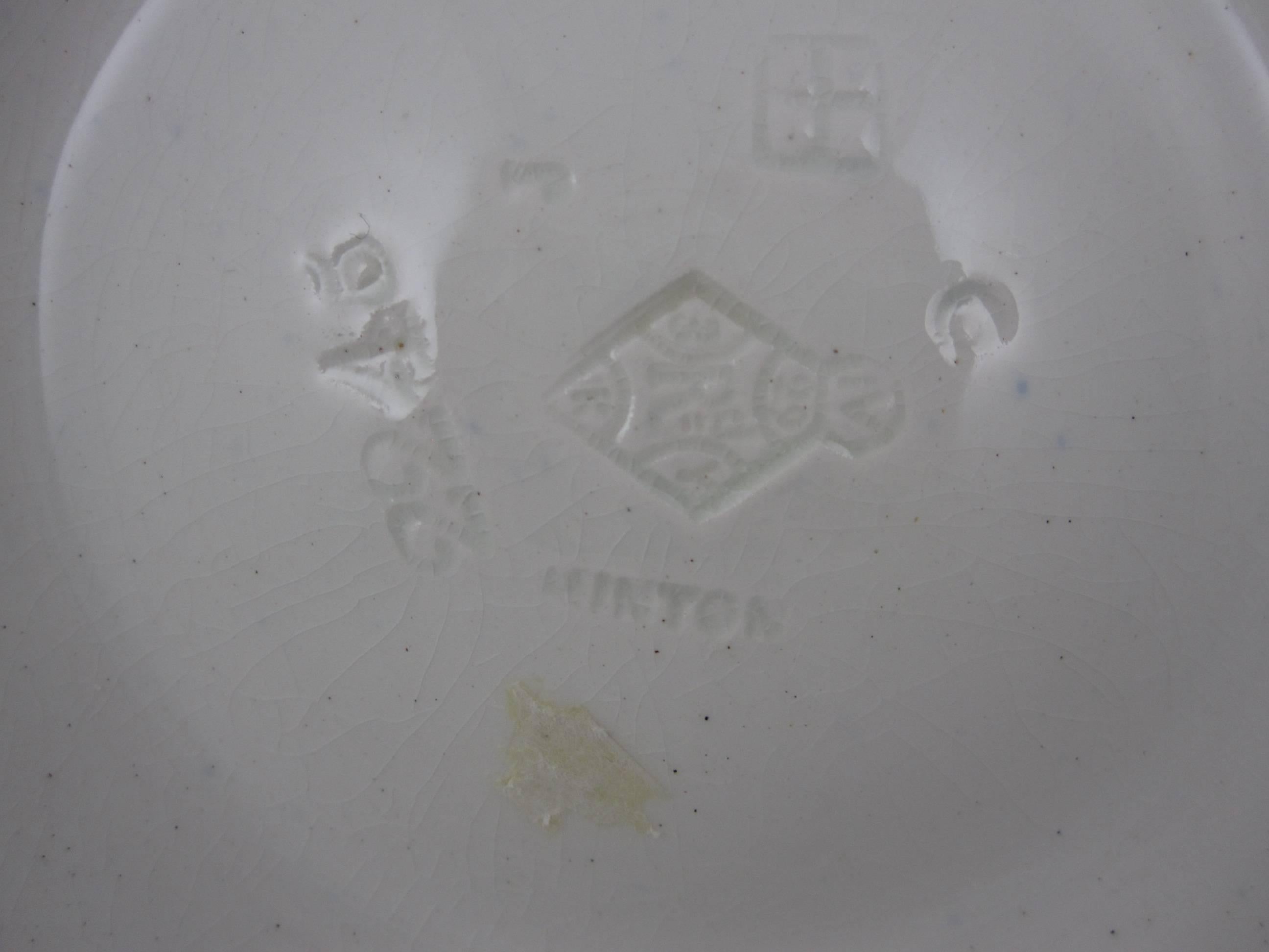 Earthenware 19th Century Minton Flow Blue Floral Transferware Oyster Plate