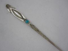 Sterling Silver and Turquoise American Southwest Iced Tea Spoons, Set of Four