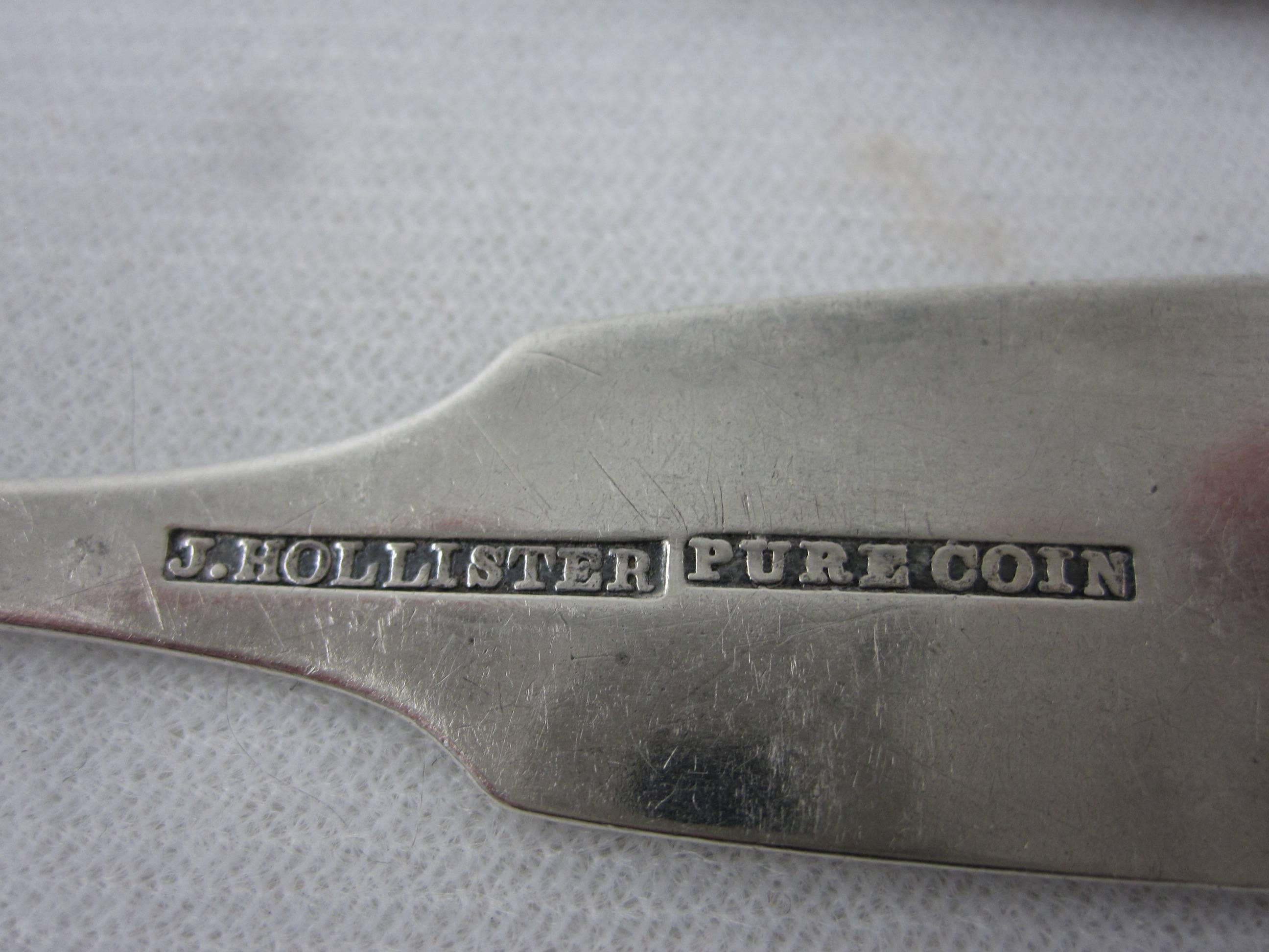 Post Revolutionary American Coin-Silver Sterling Fiddle Thread Table Spoons, S/6 4