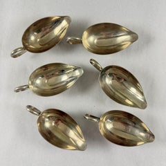 Lot de six saucières individuelles en argent italien, style « Mid-Century Modern »