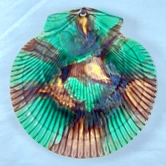 Wedgwood Majolica Tortoiseshell Glazed Scallop Shaped Seafood Plate