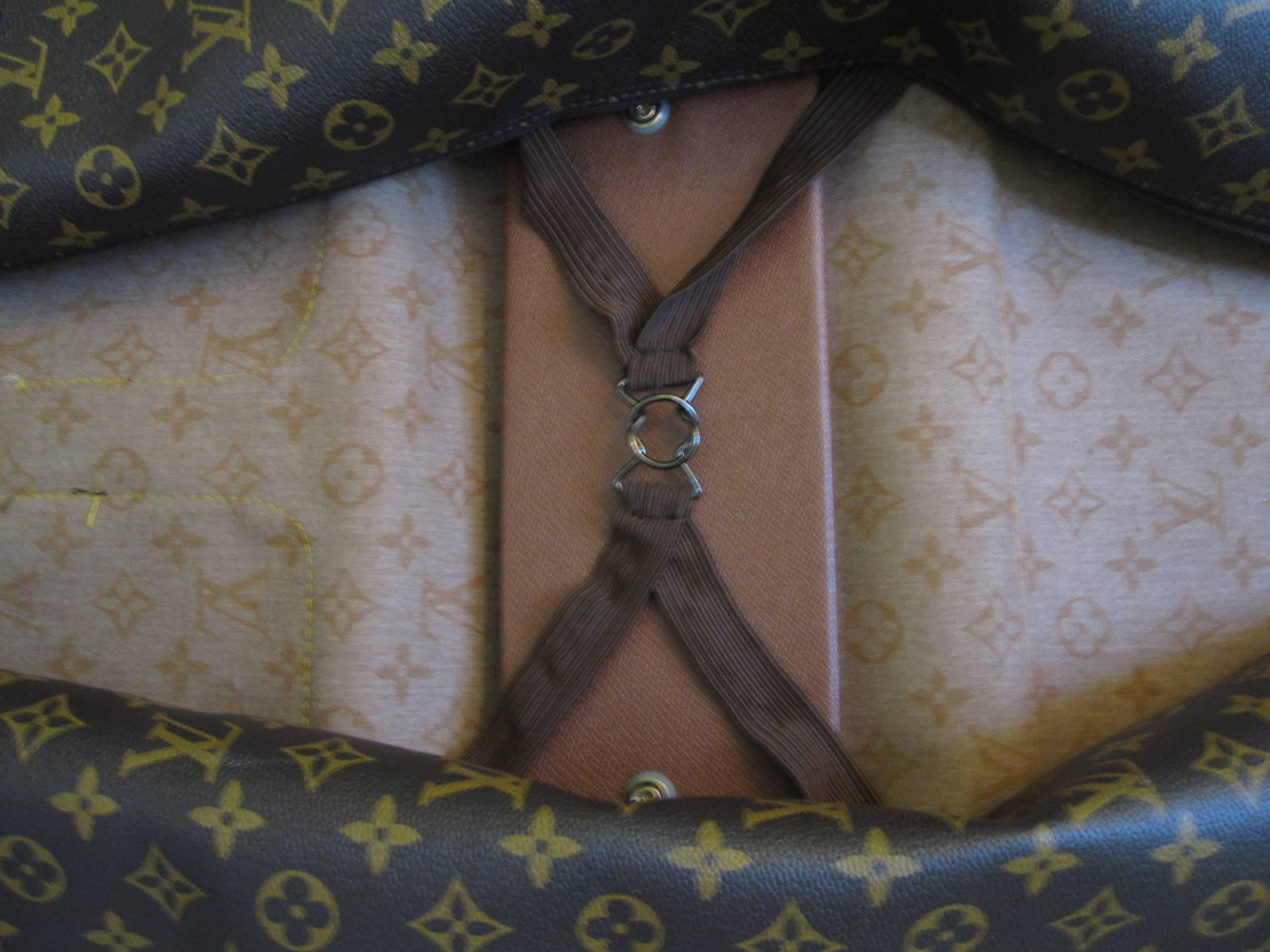 Hand-Crafted Louis Vuitton Vintage Iconic LV Logo Monogram Fold over Large Garment Bag