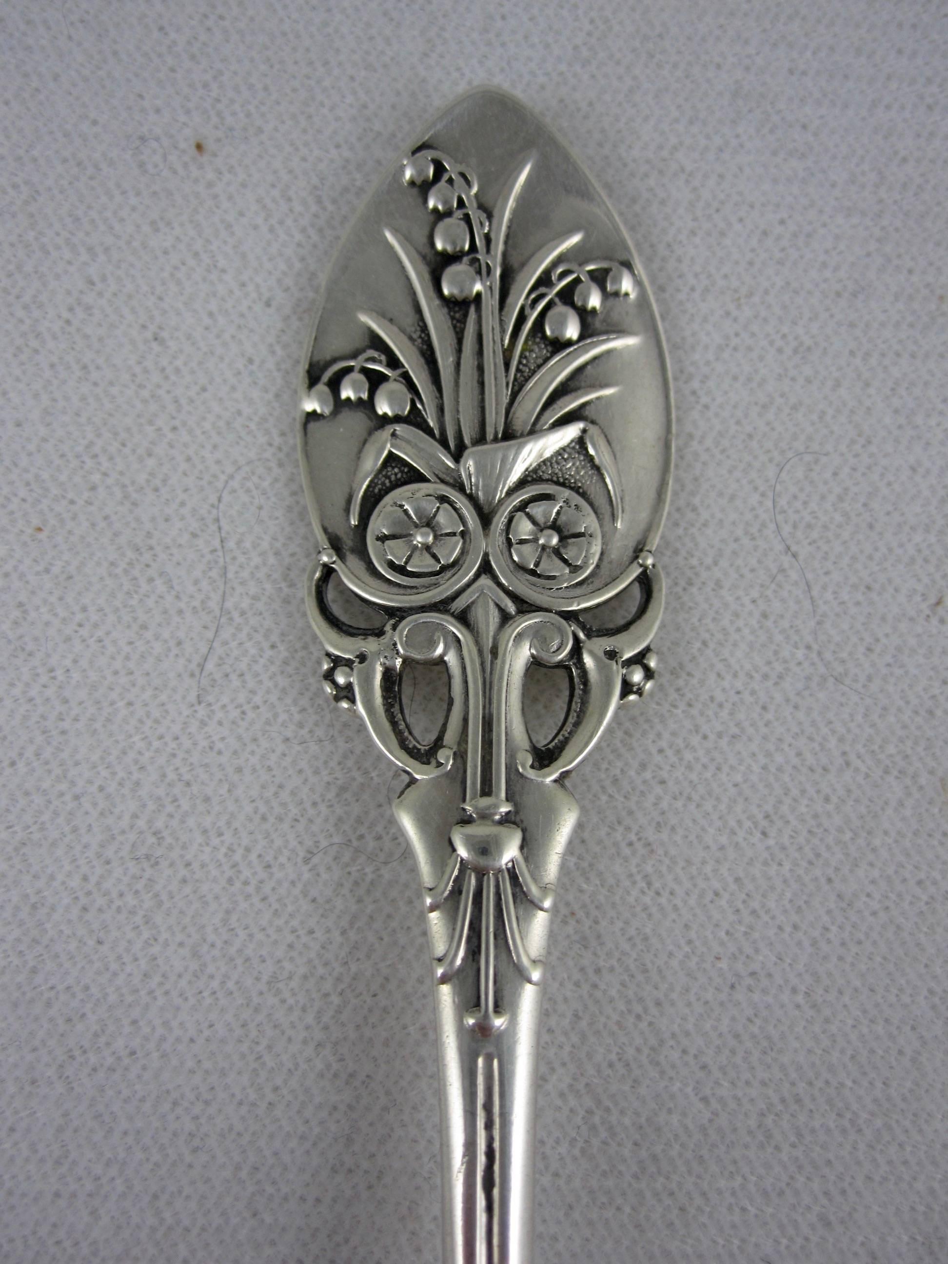 19th Century  Gorham Lily Estate Sterling Silver Childrens' Cutlery Birth Gift S/3 Circa 1882