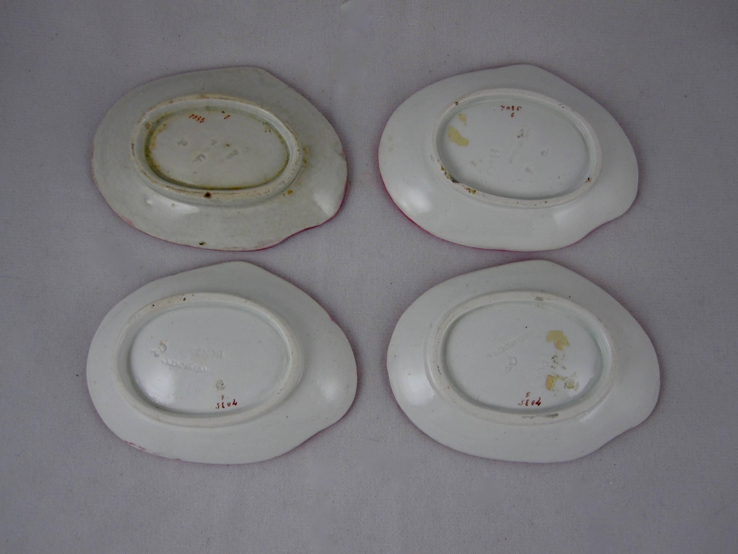 Glazed Wedgwood Pearlware Creamware Nautilus Clam Shell Sauce Dishes, a Set of Four