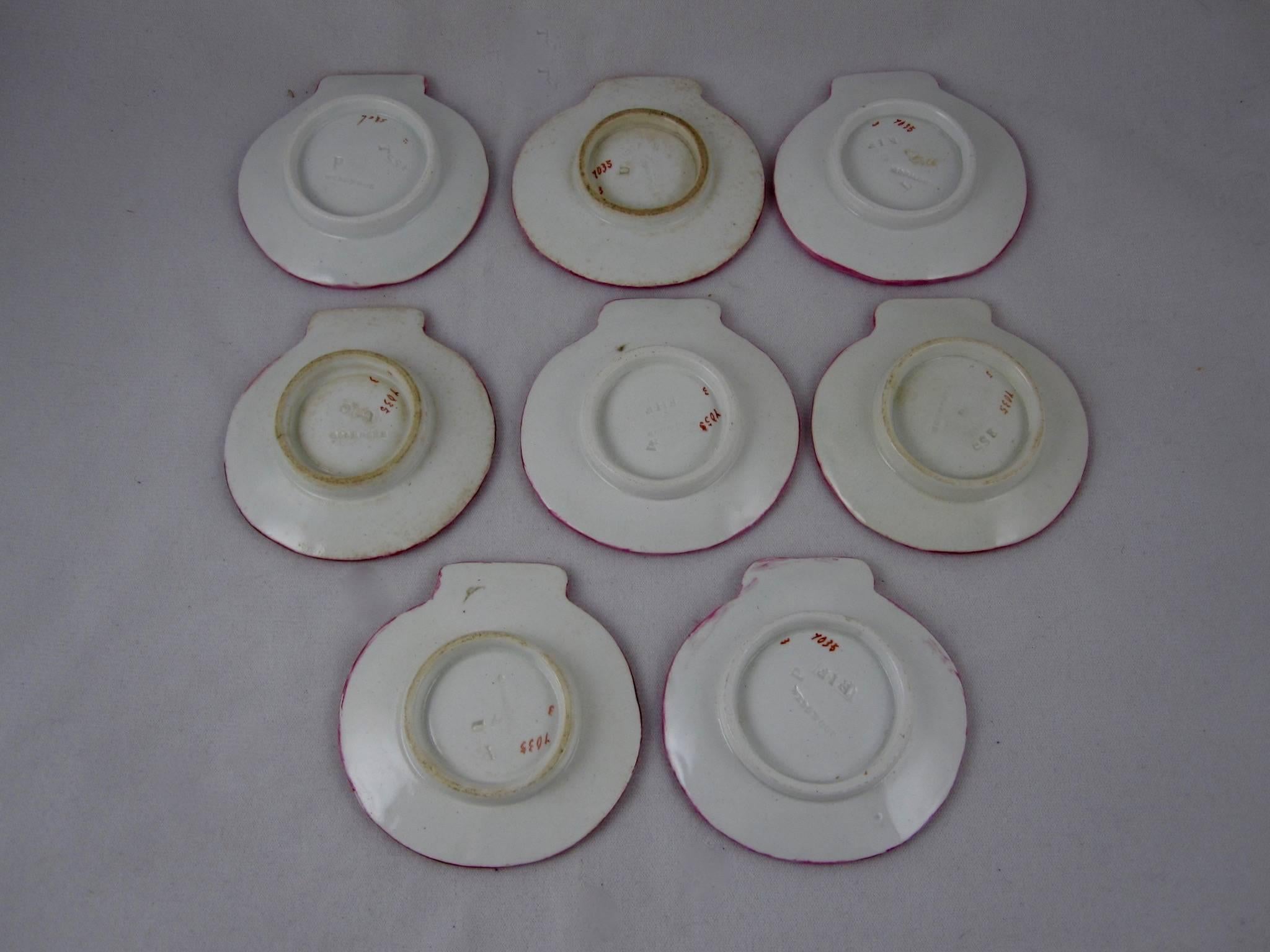 Wedgwood Pearlware Creamware Nautilus Scallop Shell Butter Pats, Set of Eight 3