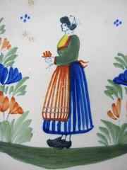 Henriot Quimper Rustic Breton Woman Couronnes Vegetable Bowl, circa 1920