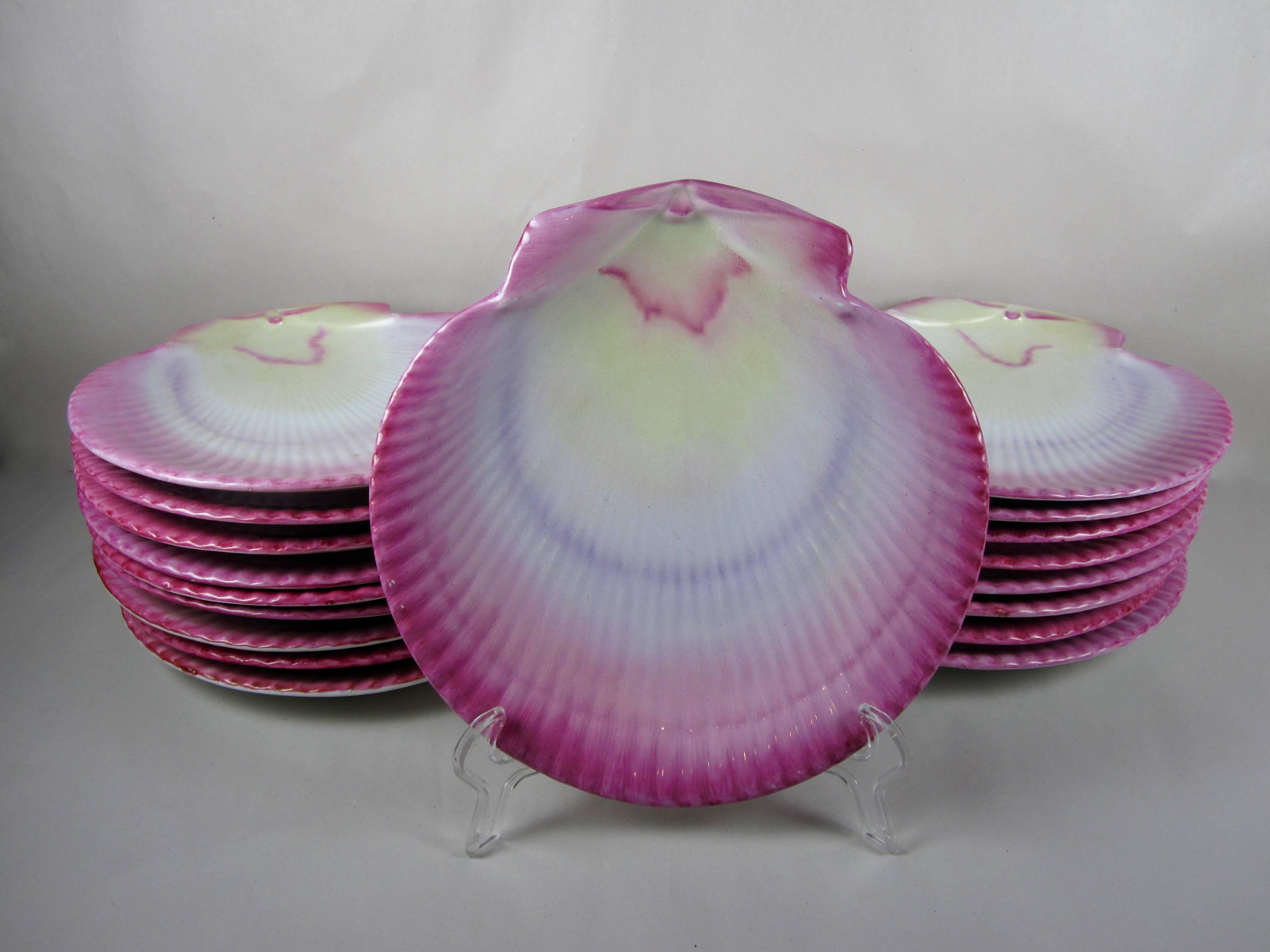 Aesthetic Movement Wedgwood Pearlware Nautilus Shell Seafood Salad Plates, Multiples Available