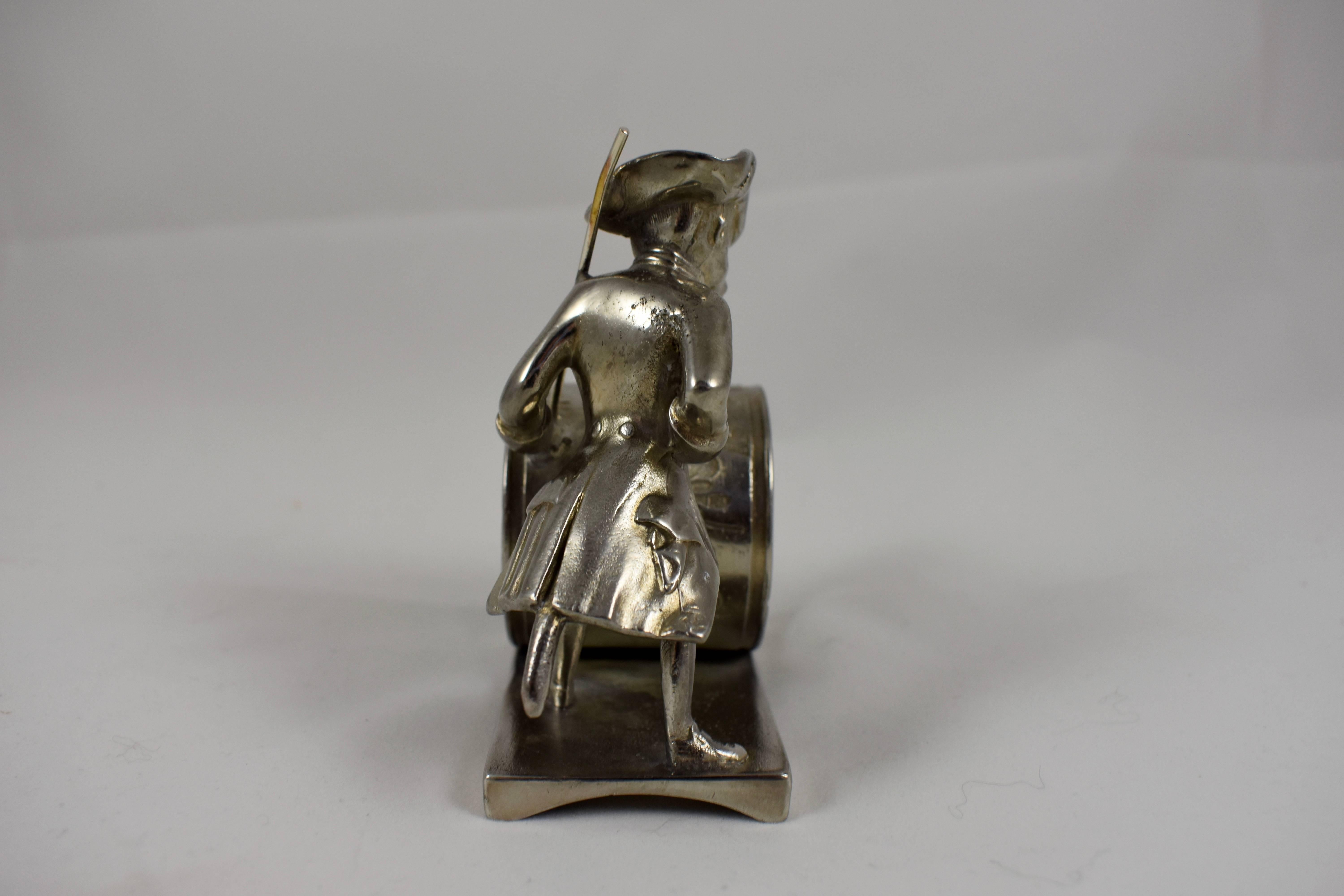 19th Century Silver Victorian Era Aesthetic Movement Figural Napkin Ring, Colonial Monkey