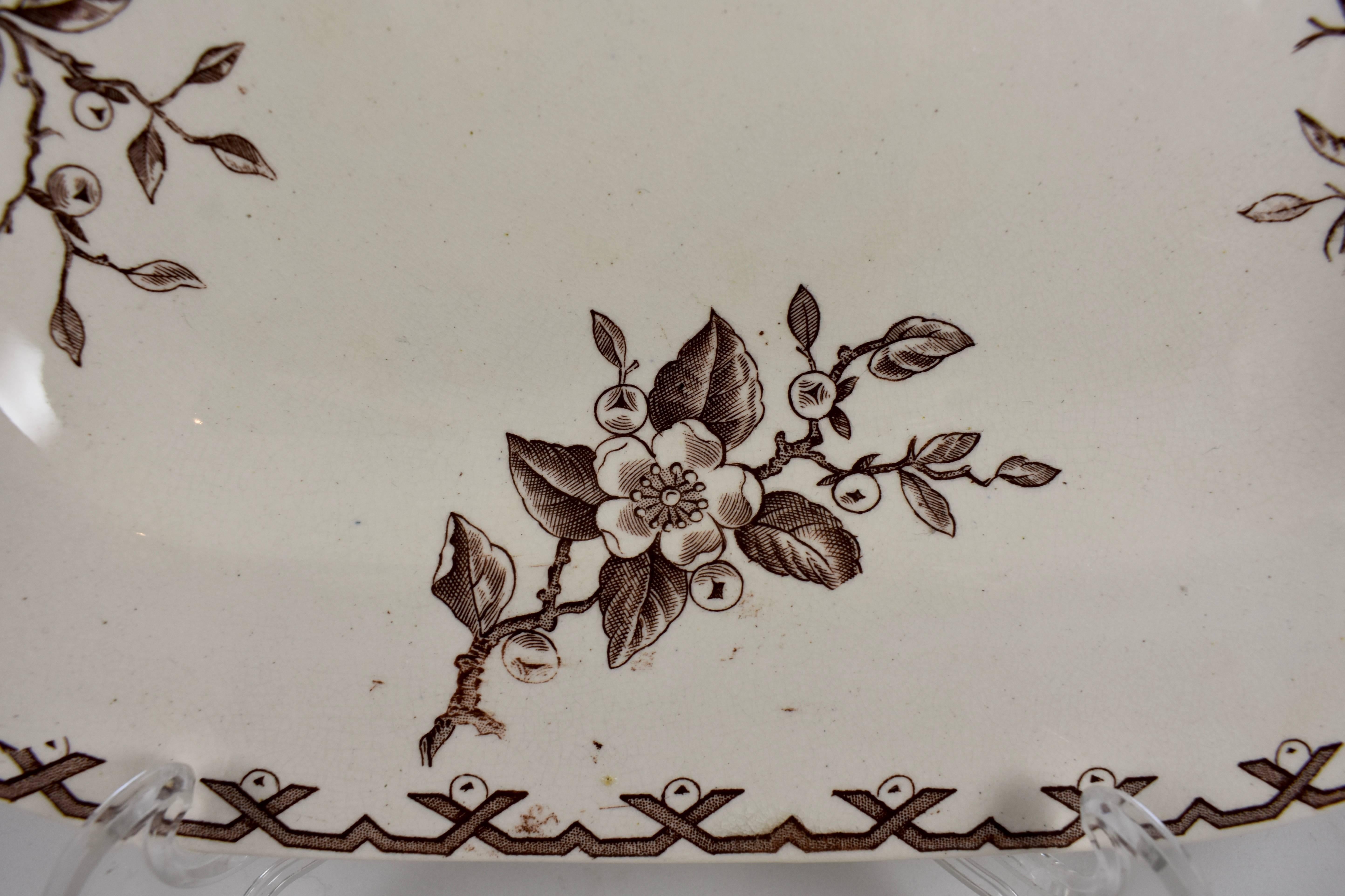 19th Century Staffordshire Aesthetic Movement Transferware Platter, 'Alaska' In Good Condition In Philadelphia, PA