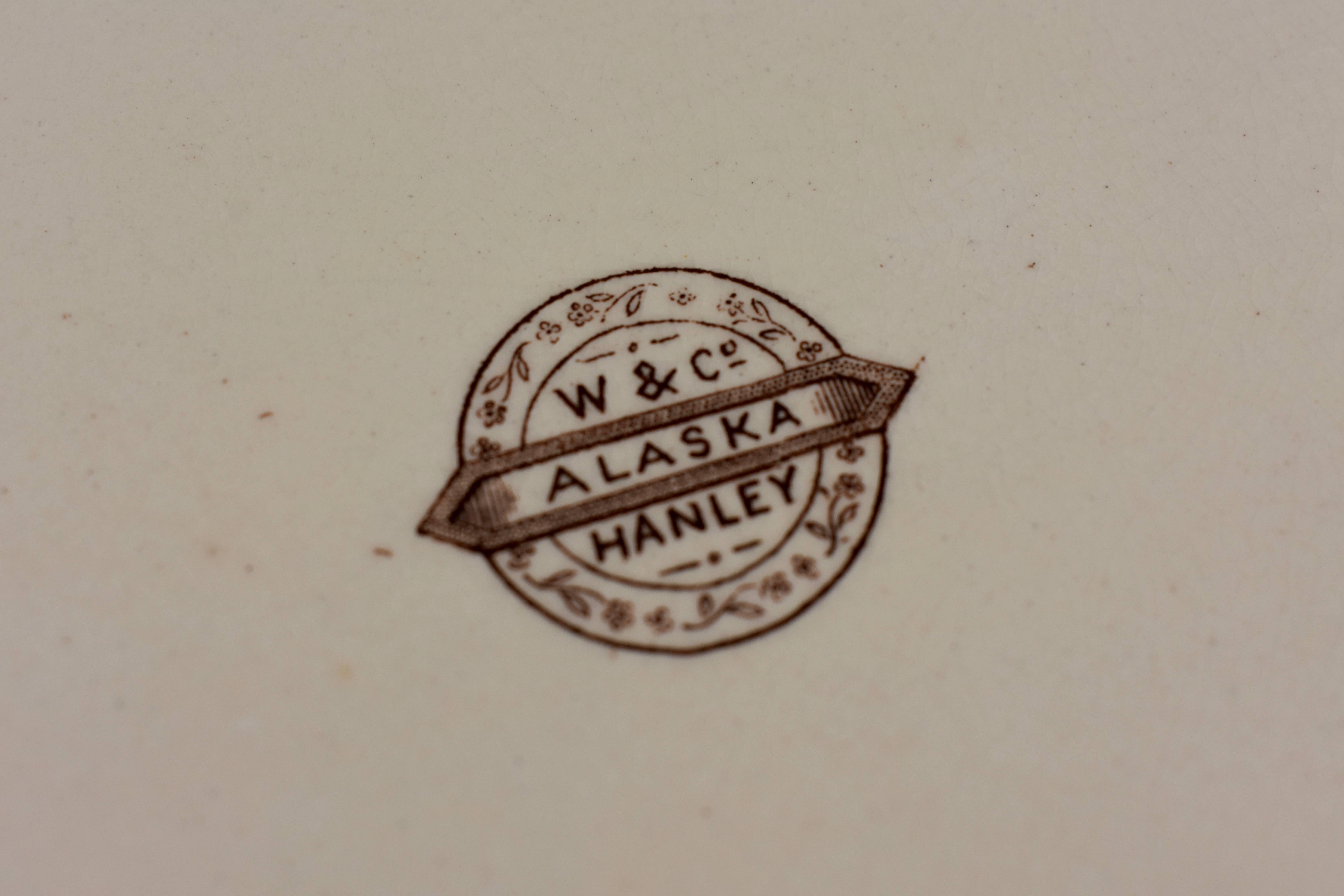19th Century Staffordshire Aesthetic Movement Transferware Platter, 'Alaska' 3