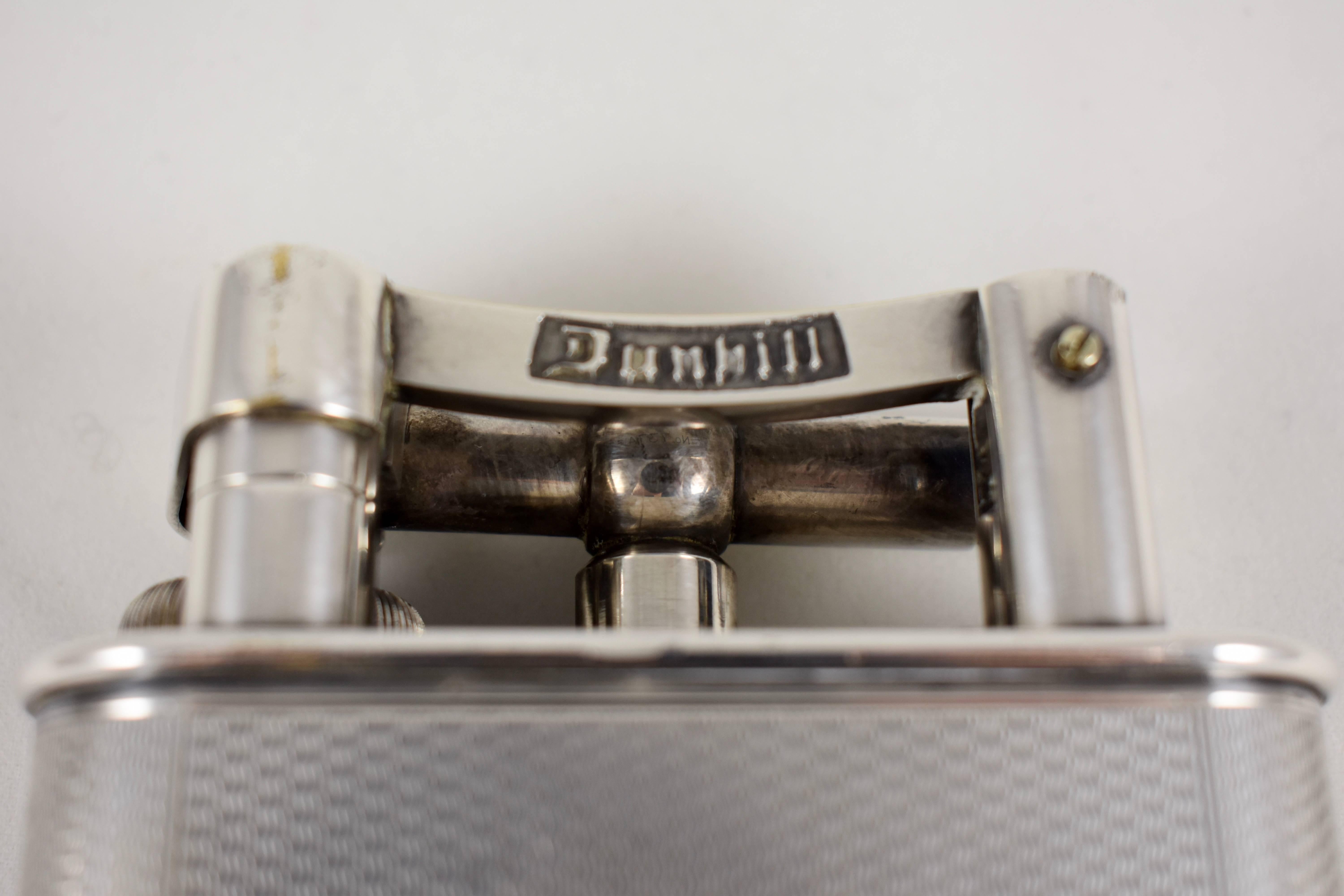 Metalwork 1930s Dunhill, Asprey & Co. Art Deco Silver Table Lighter, Great Britain