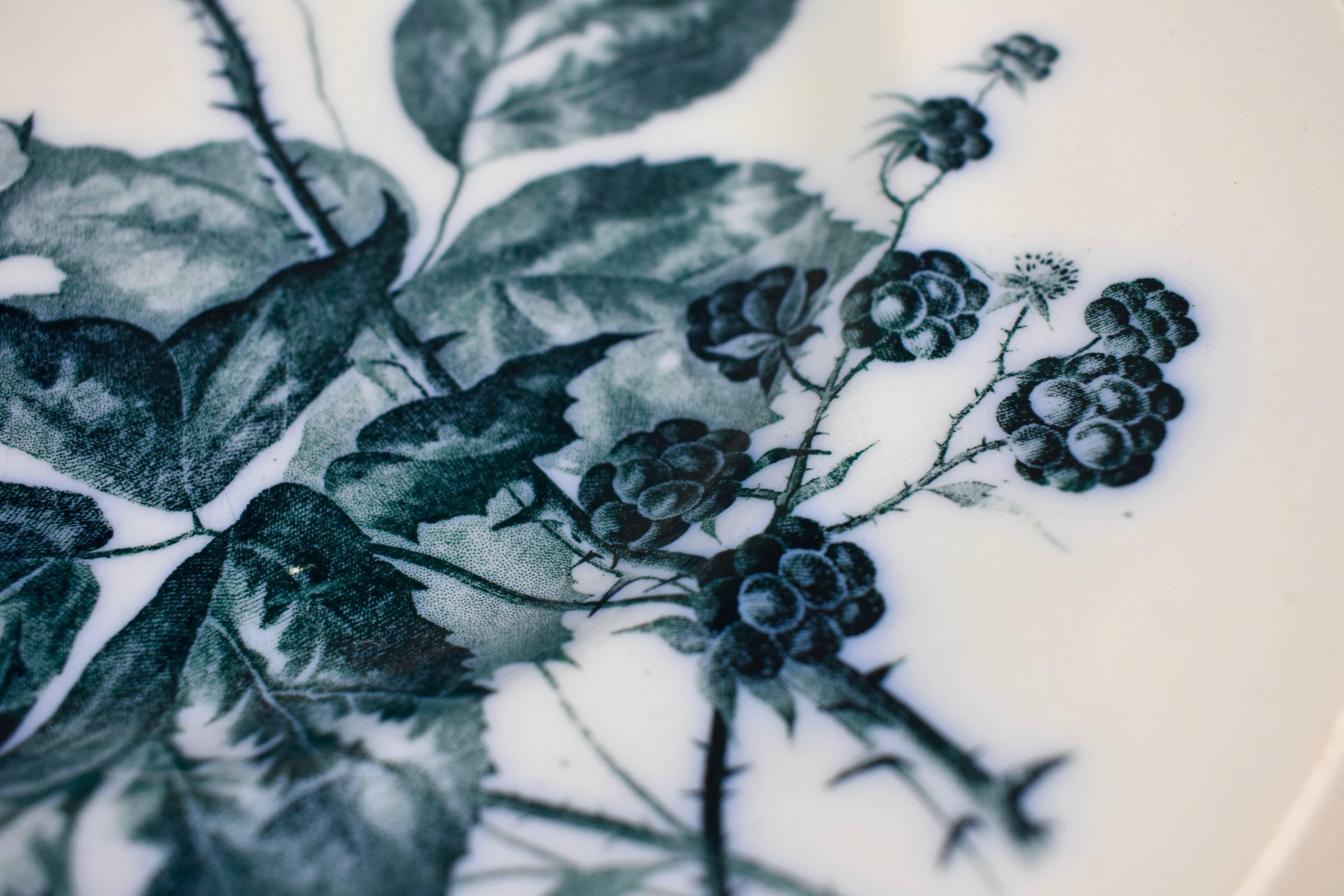 German Villeroy & Boch Aesthetic Movement Rubus Blackberry Pattern Mettlach Platter