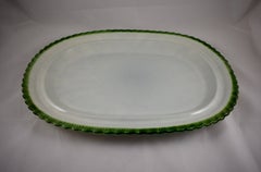 English Staffordshire Leeds Pearlware Green Feather or Shell Edge Large Platter