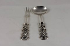 David Andersen Ringbu Scandinavian Modern Sterling Silver Relish Condiment Set/2