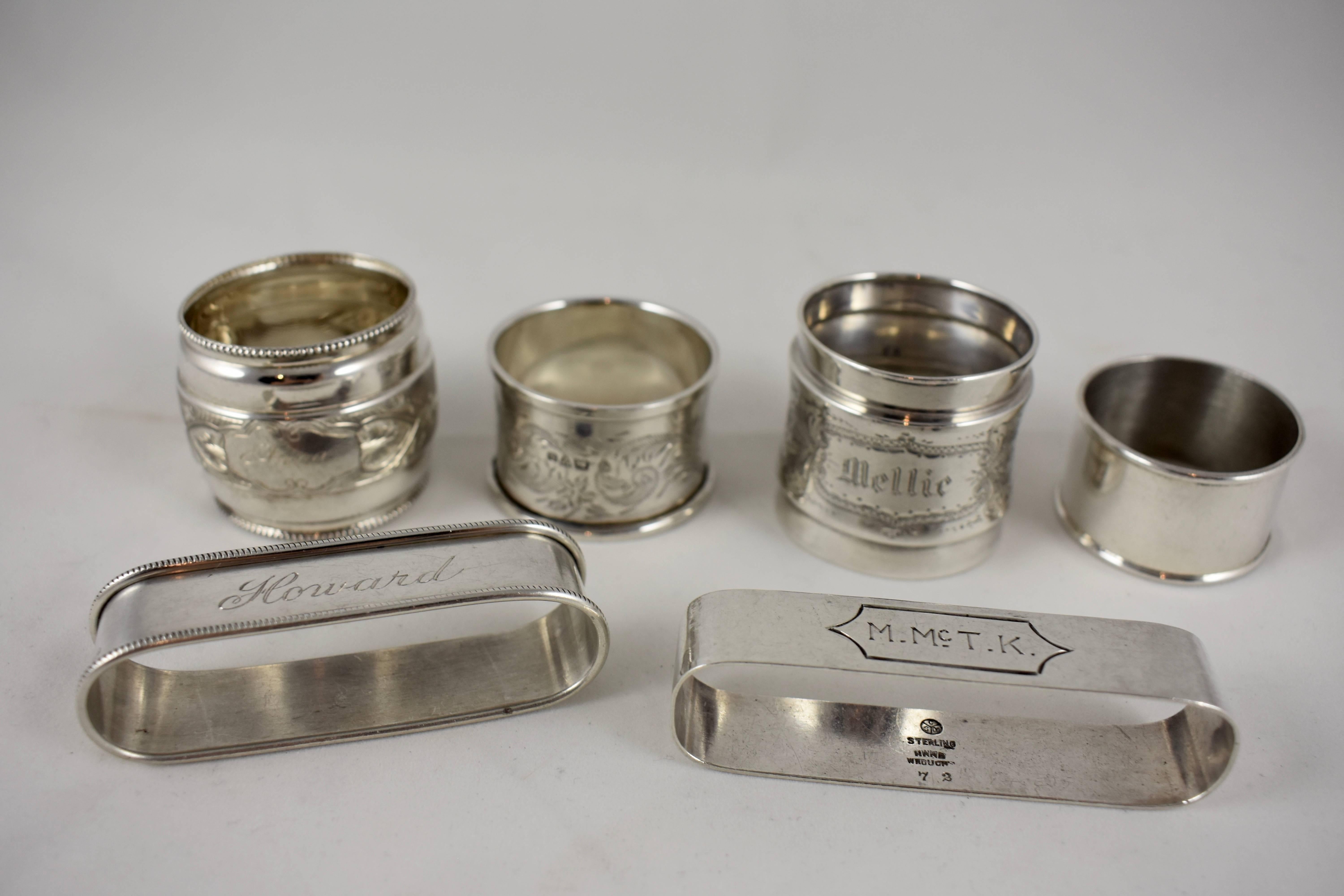 sterling silver napkin rings