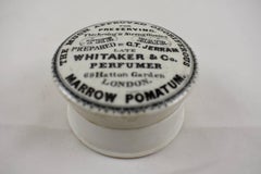 Staffordshire Transfer Printed Pot & Lid, 'Odiferous Marrow Pomatum for Hair'