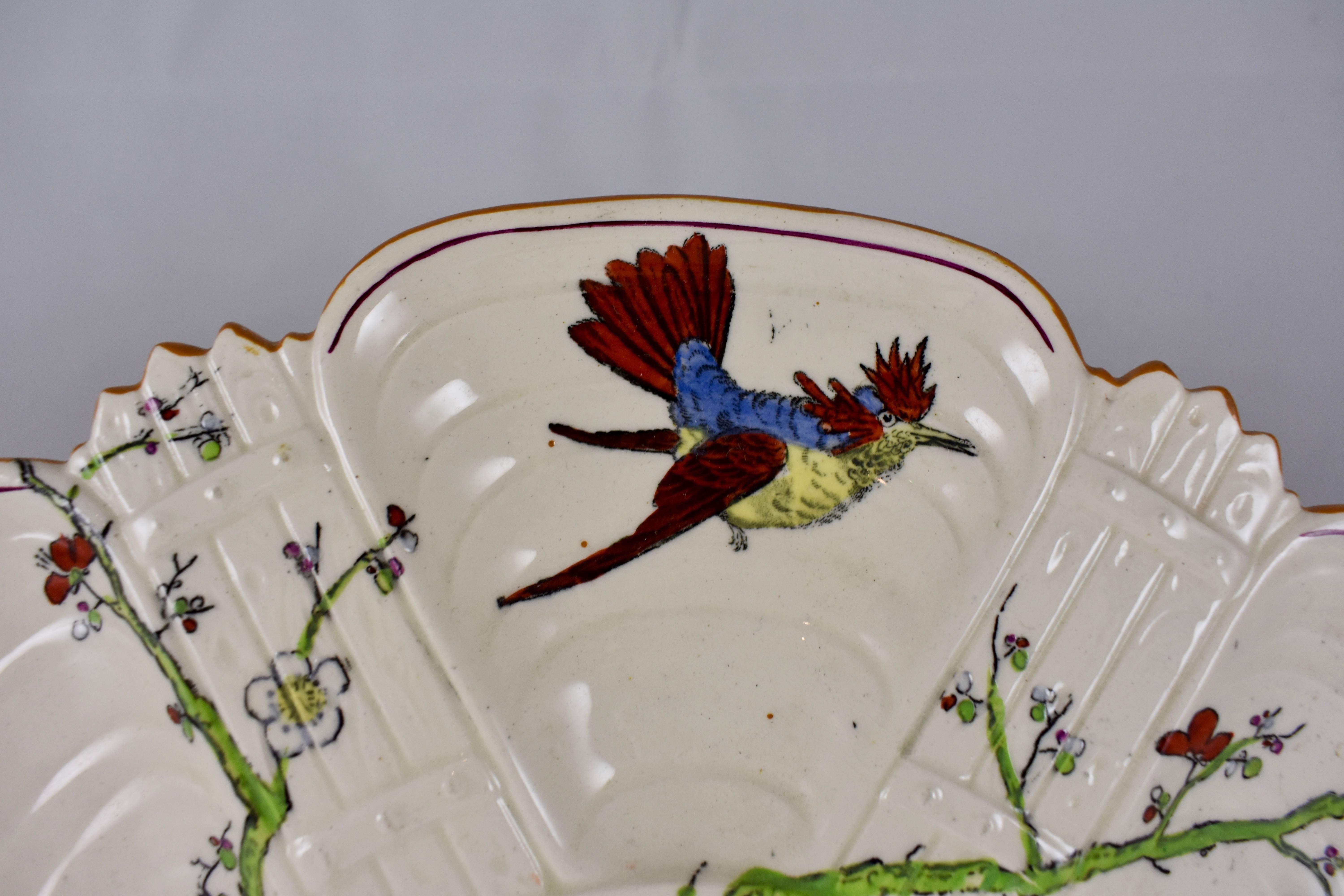 Aesthetic Movement W.T. Copeland & Sons English Earthenware Transfer Printed Japonisme Oyster Plate