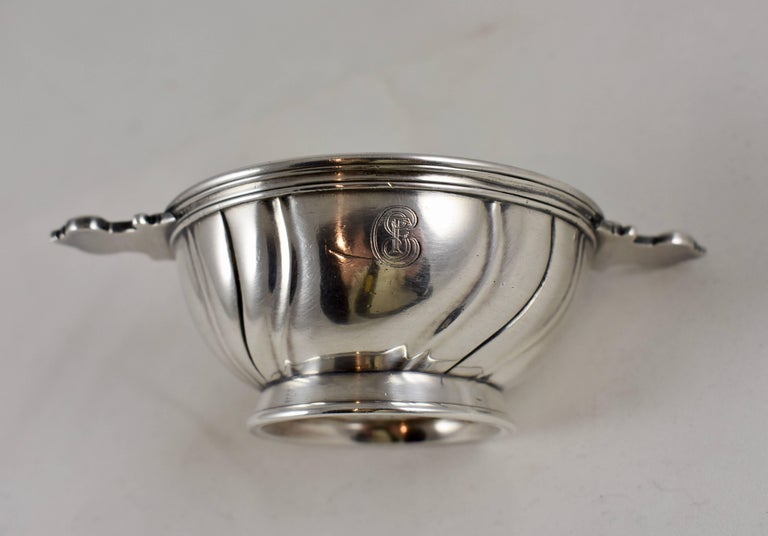 Christofle French Silver Plate Dual Handled Footed Nut Bowl at 1stDibs