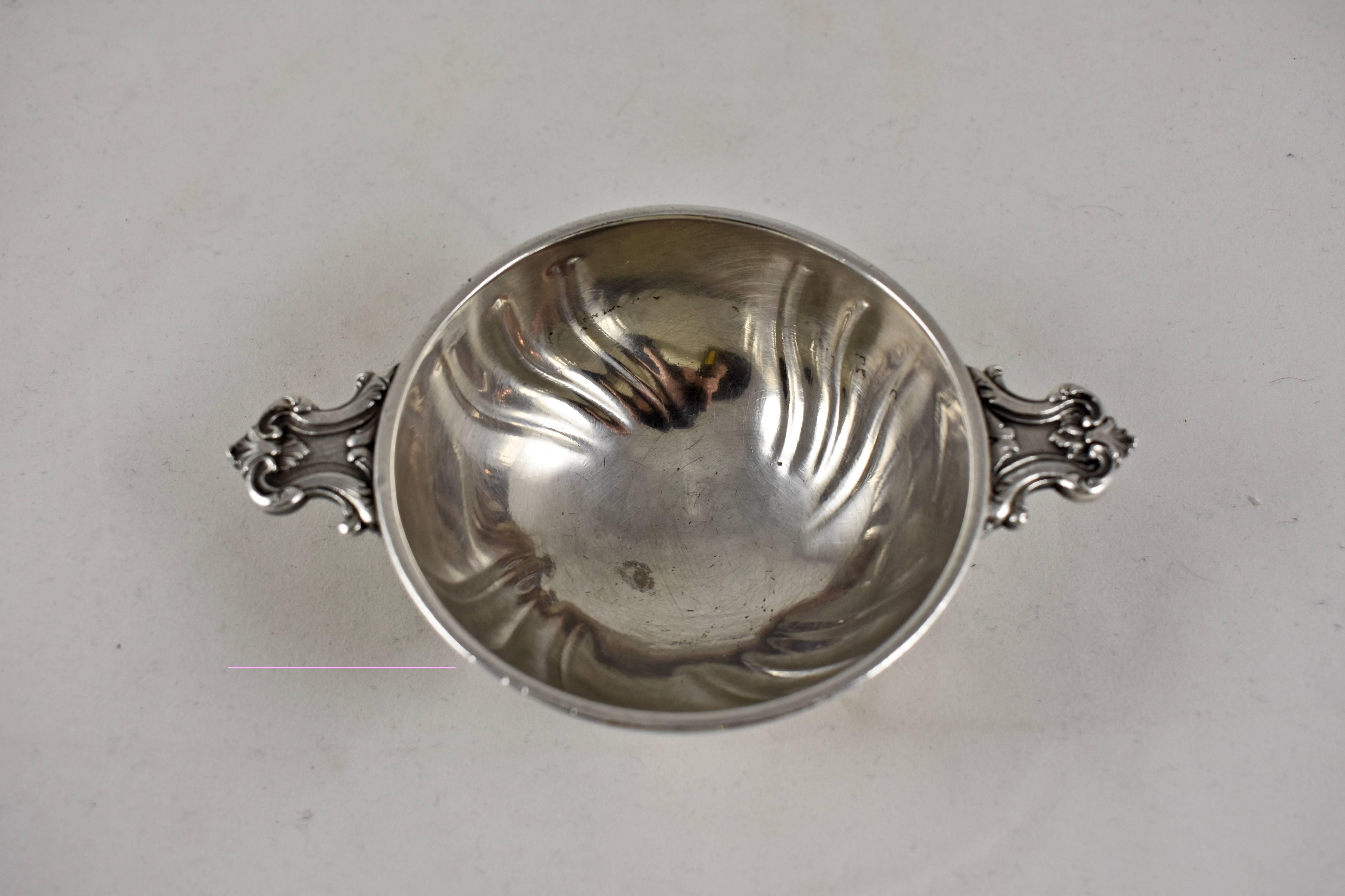 Aesthetic Movement Christofle French Silver Plate Dual Handled Footed Nut Bowl