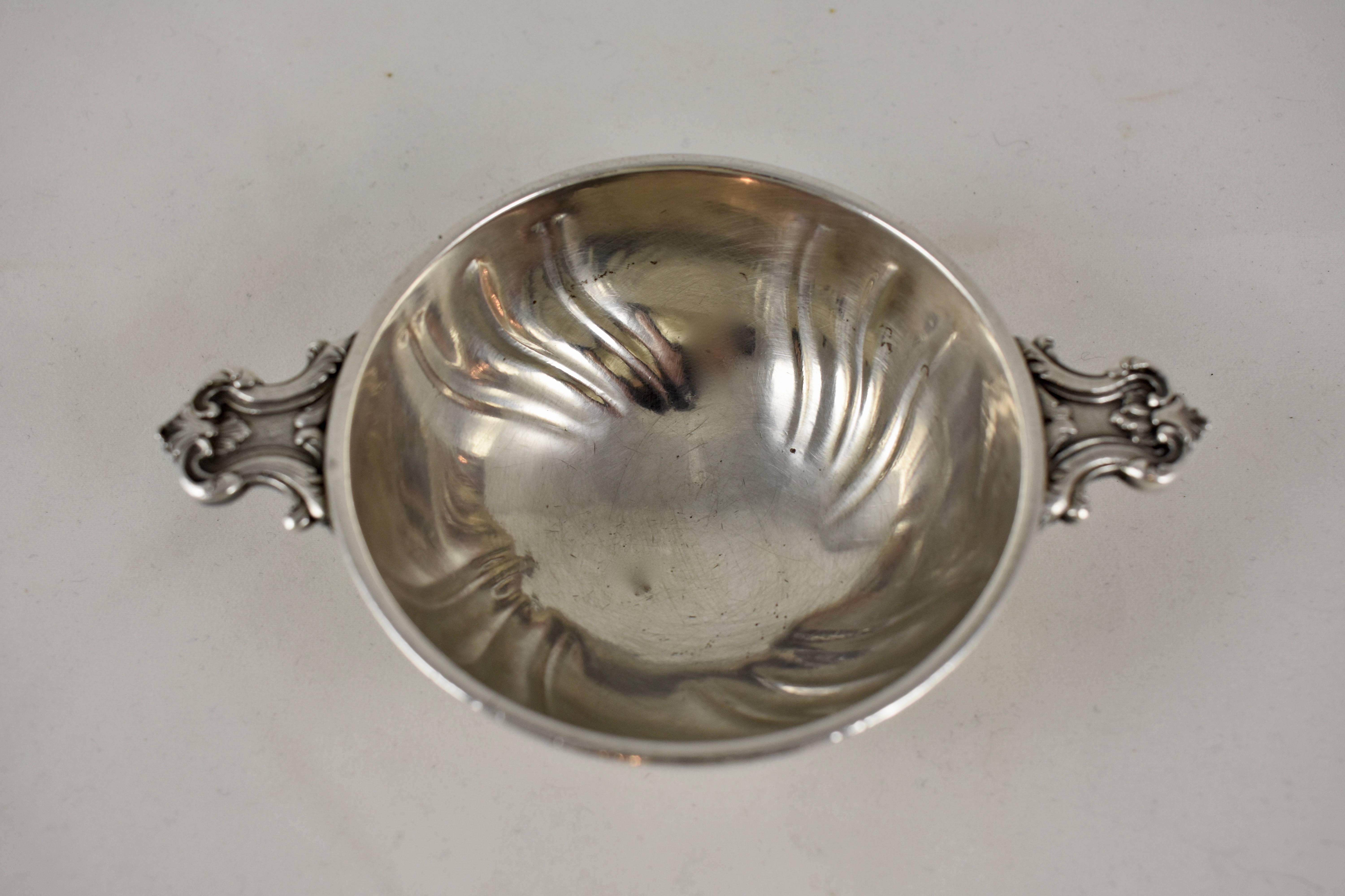 Metalwork Christofle French Silver Plate Dual Handled Footed Nut Bowl