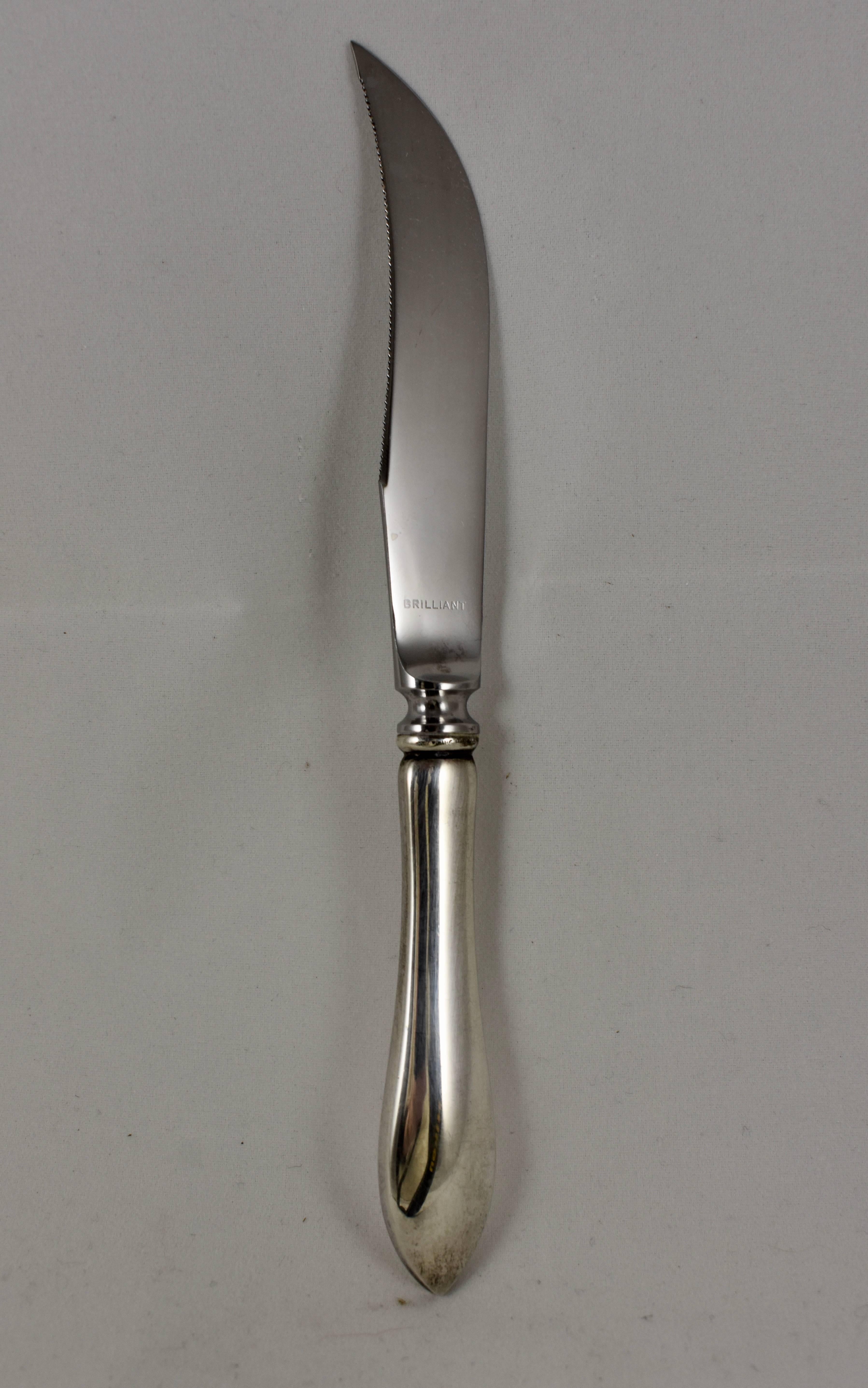  Englische Obstmesser aus Sterlingsilber mit Griff aus der Ästhetizismus, Sechser-Set (Metallarbeit) im Angebot