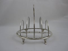 Edwardian English Walker & Hall Sheffield Sterling Silver Toast or Letter Rack