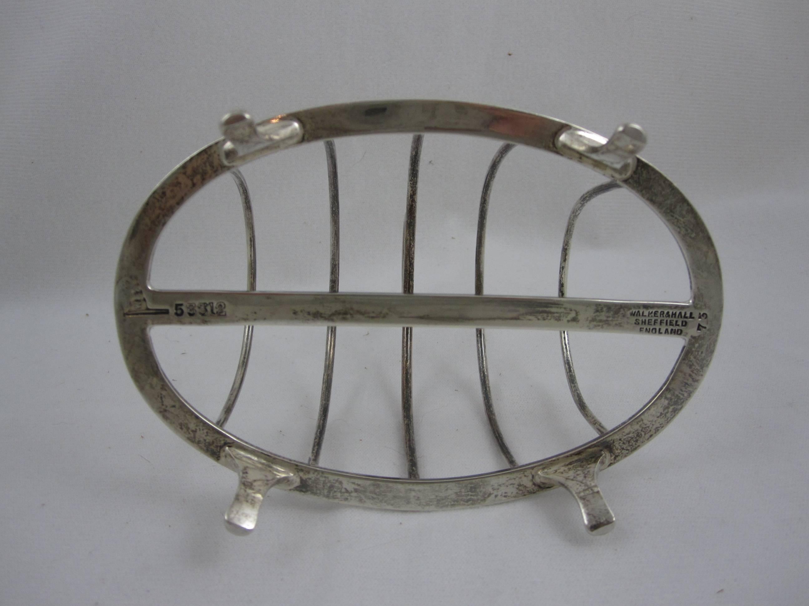 Edwardian English Walker & Hall Sheffield Sterling Silver Toast or Letter Rack 1