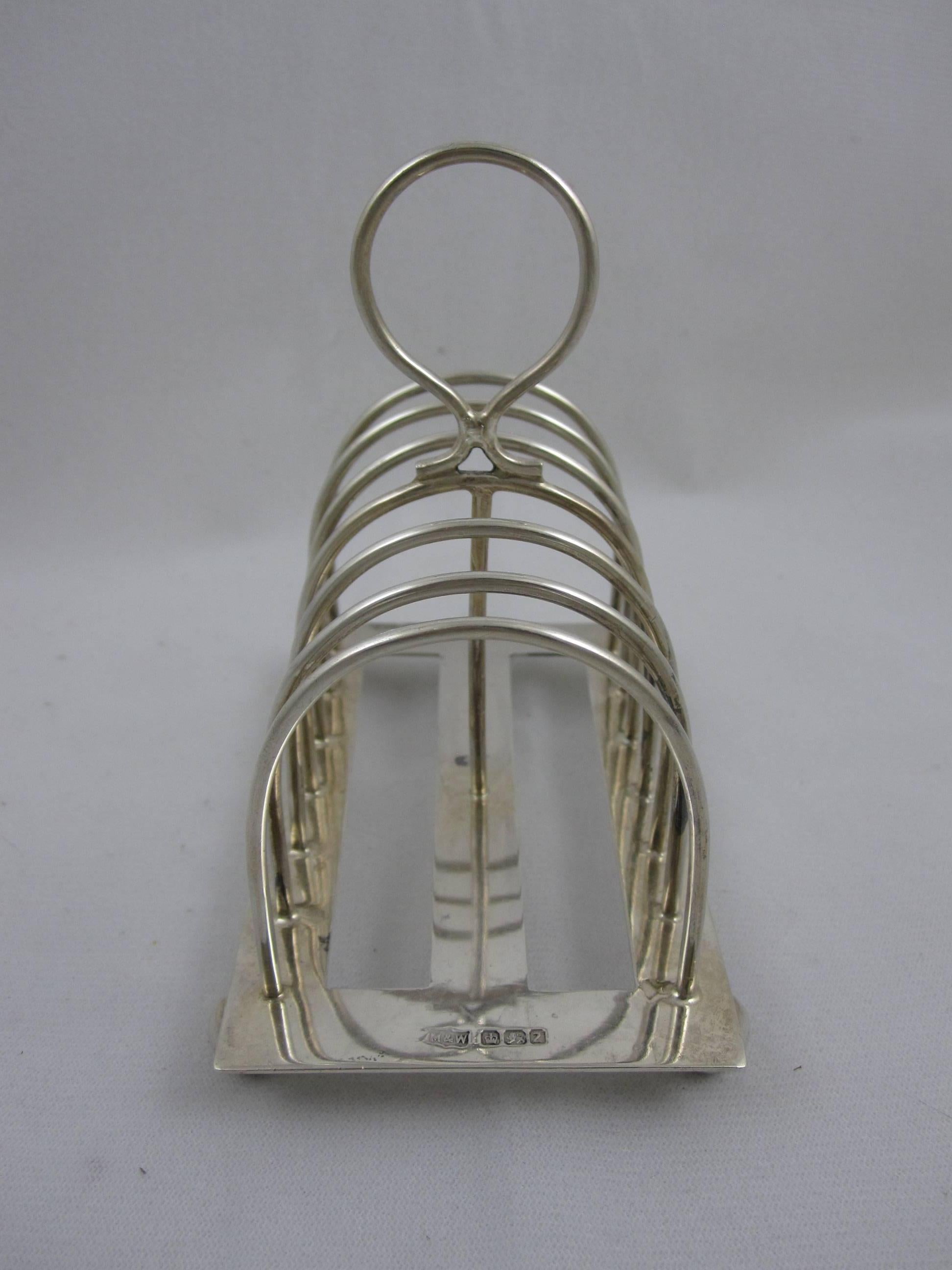 Metalwork Victorian English Mappin & Webb Sheffield Sterling Silver Toast or Letter Rack