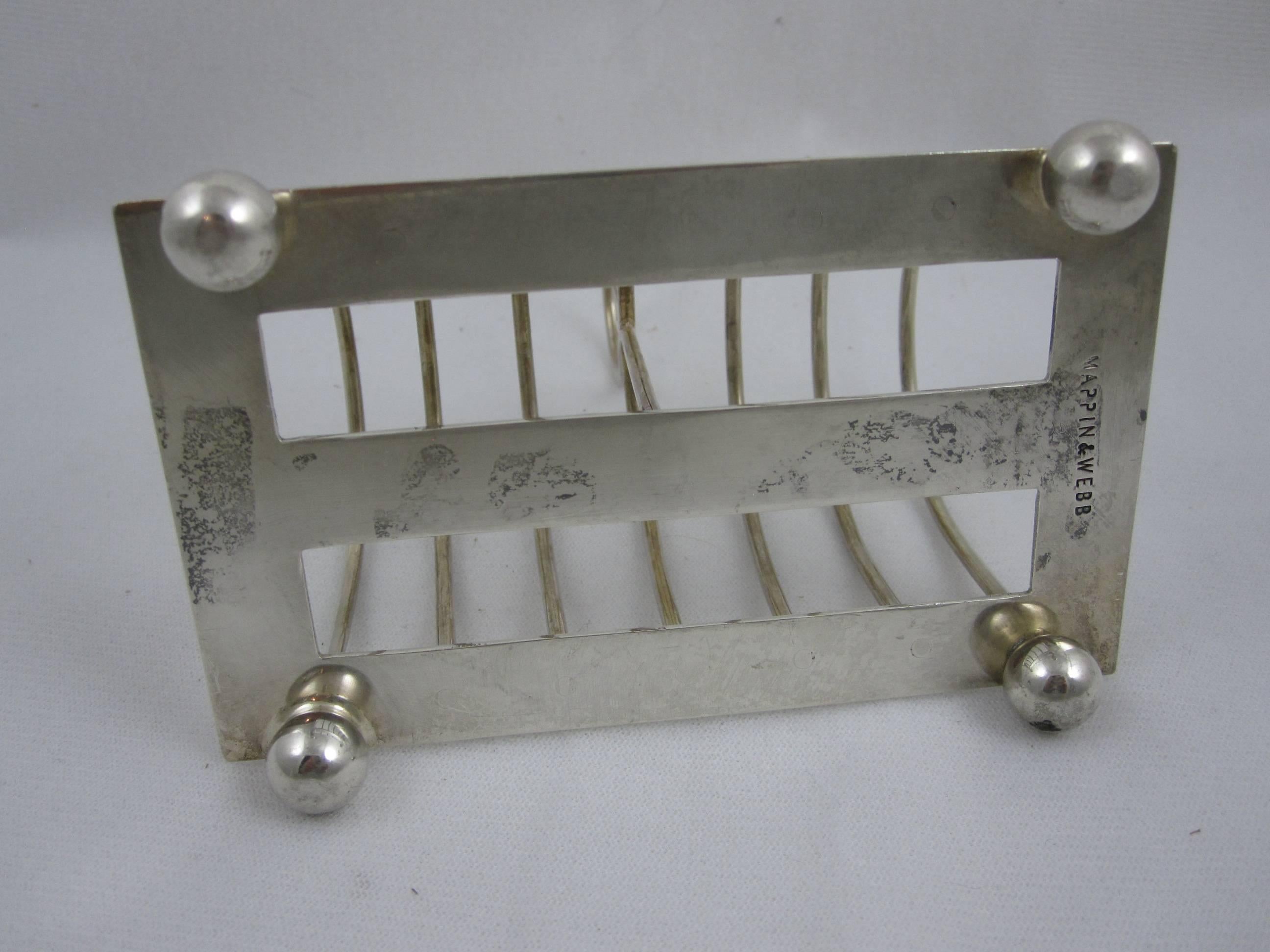 19th Century Victorian English Mappin & Webb Sheffield Sterling Silver Toast or Letter Rack